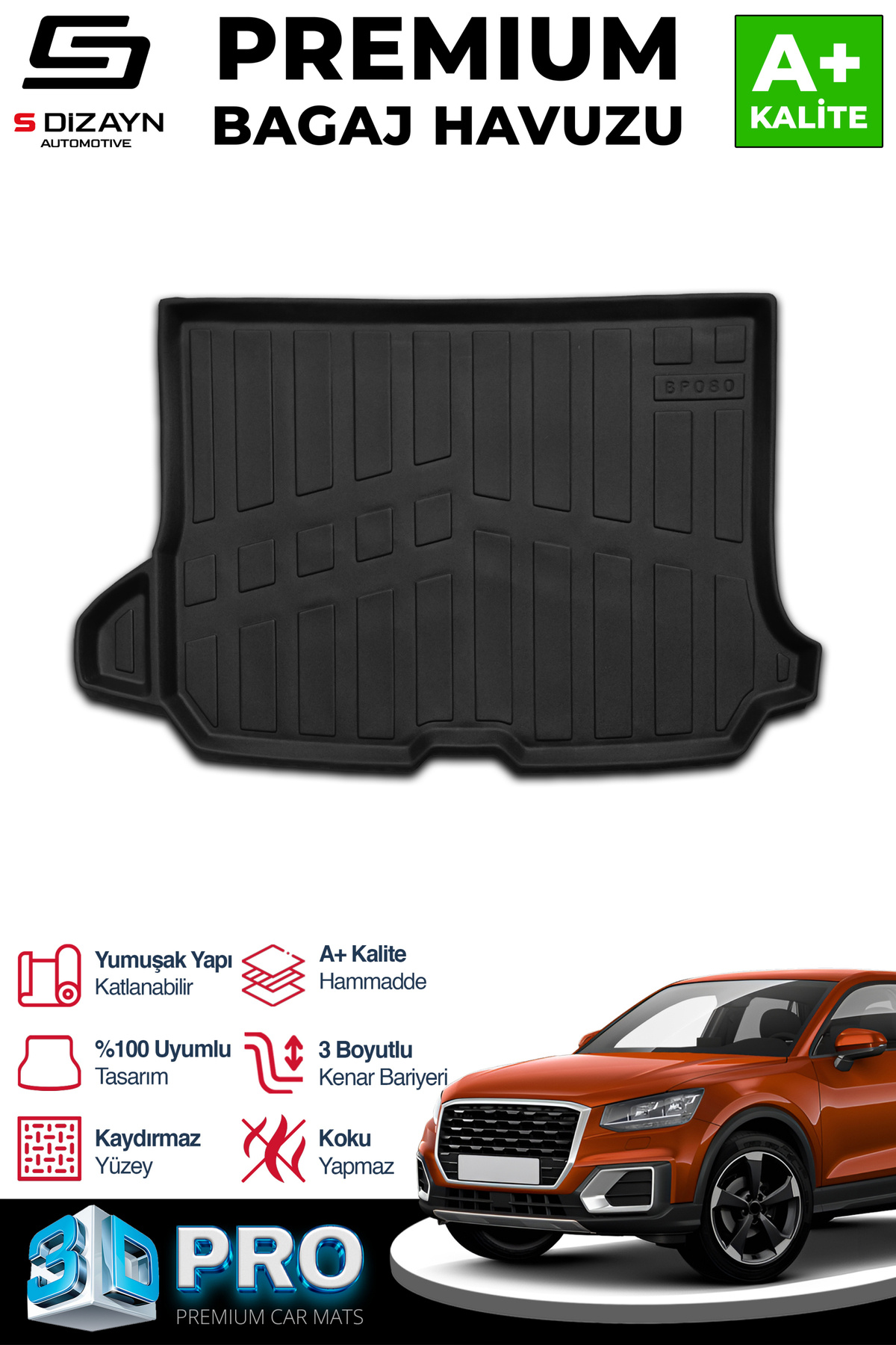 S Dizayn S-Dizayn Audi Q2 3D Pro Bagaj Havuzu 2016 Üzeri A+ Kalite 3BH-SDZ012