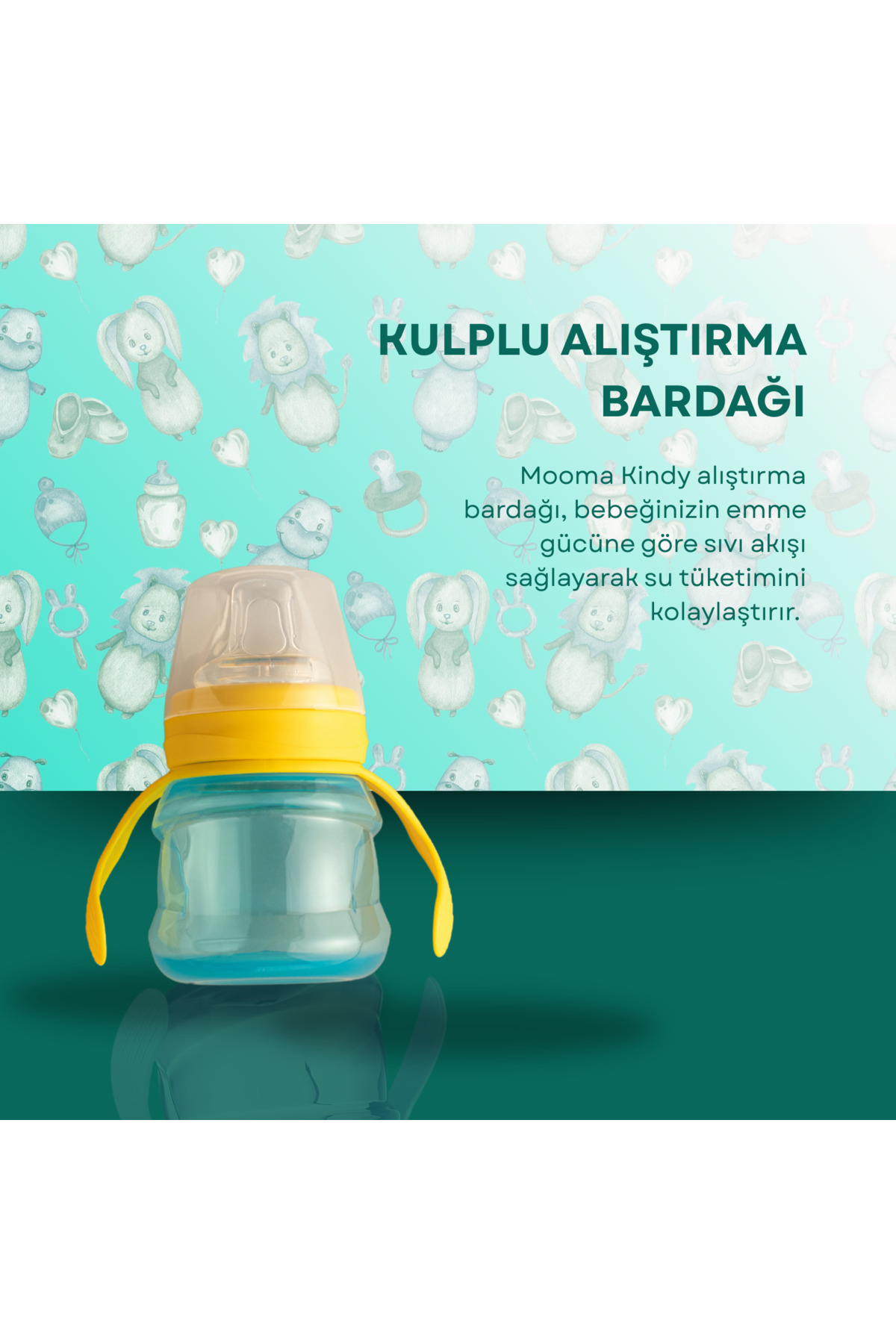 MOOMA Kindy Damlatmaz Egitici Su Alıştırma Bardağı 200 ml 6 Ay - Yellow Canary fotoğrafı 3 (önizleme)