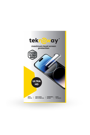 teknoway TW İphone 15 PRO MAX Antistatik Ekran Koruyucu ULTRA HD