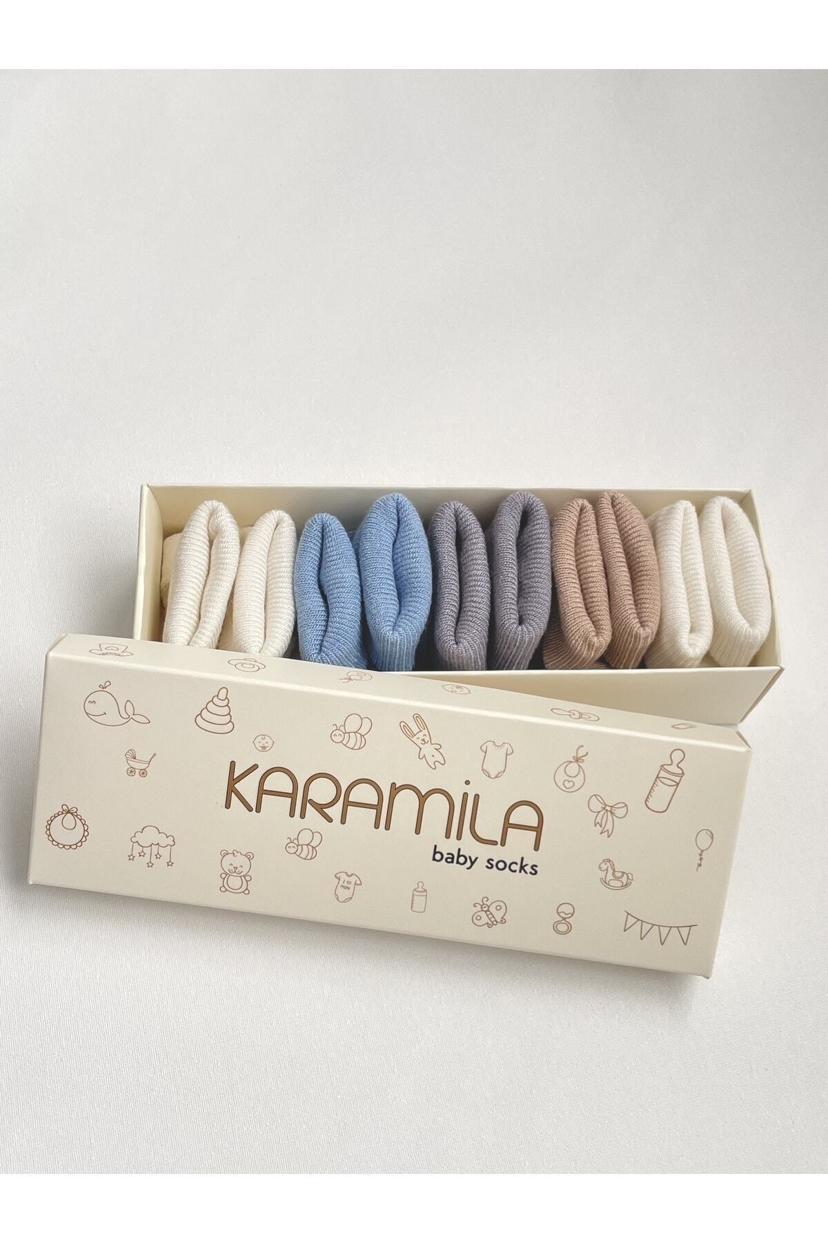 KARAMİLA 5'li Erkek Set Bebek Bambu Çorap - Baby Bamboo Socks - Yenidoğan Çorap fotoğrafı 2 (önizleme)