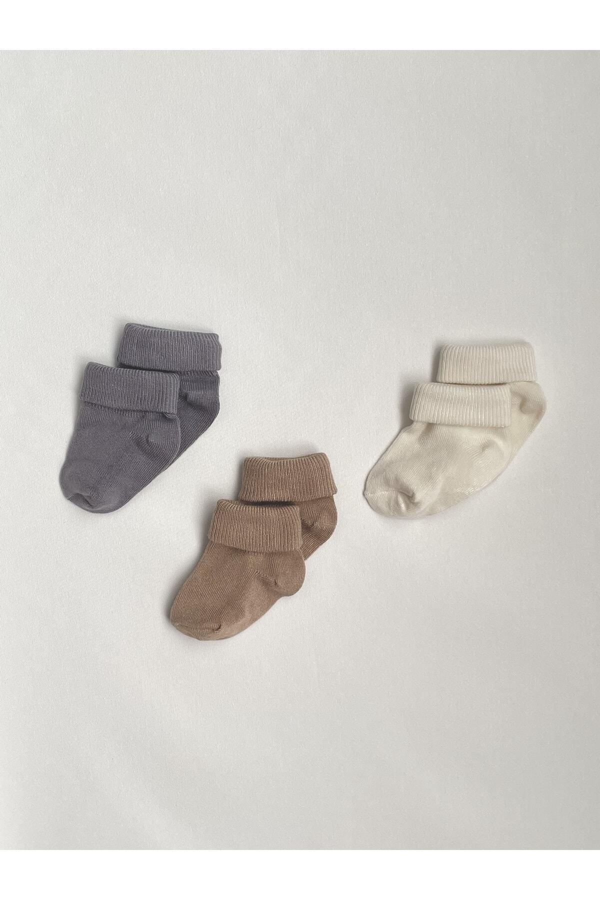 KARAMİLA 3'lü Set Bebek Bambu Çorap -Baby Bamboo Socks - Yenidoğan Çorap fotoğrafı 2 (önizleme)