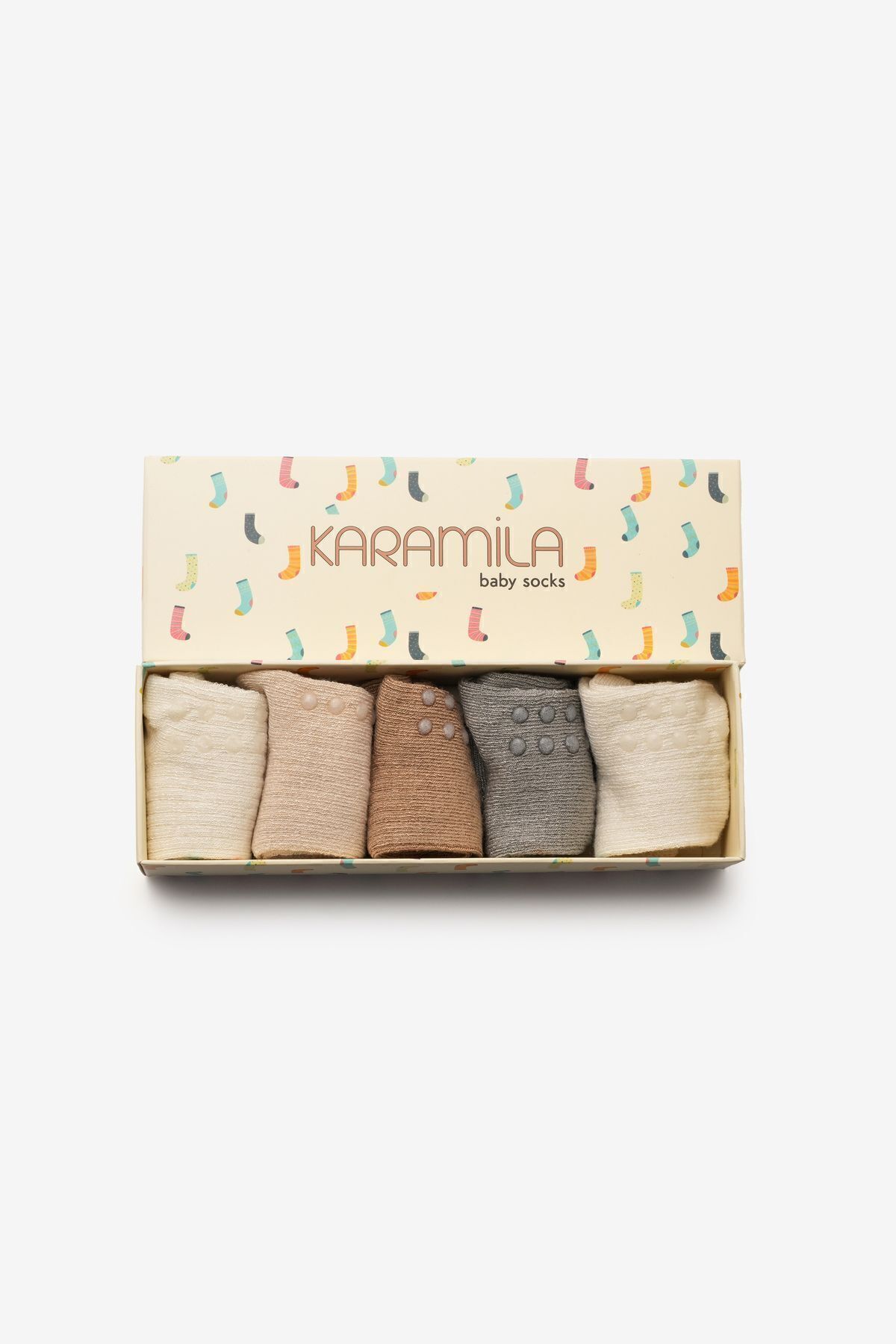 KARAMİLA 5'li Set Bebek Çorap Doğal Bambu Patik ( 6 Ay'dan Sonraki Bedenler Silikon Tabanlıdır. ) fotoğrafı 5 (önizleme)