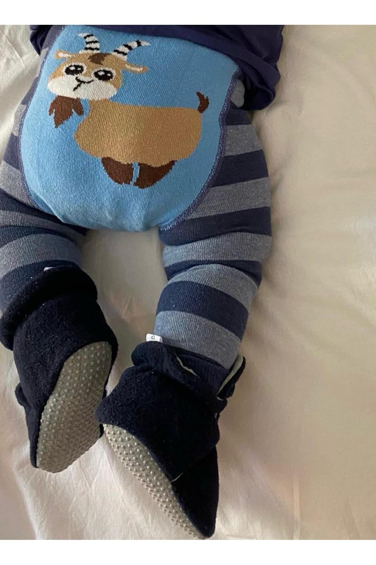 Petit Boom Bebek Triko Tayt & İçlik Puanlı Çizgili Keçi Desenli fotoğrafı 2 (önizleme)