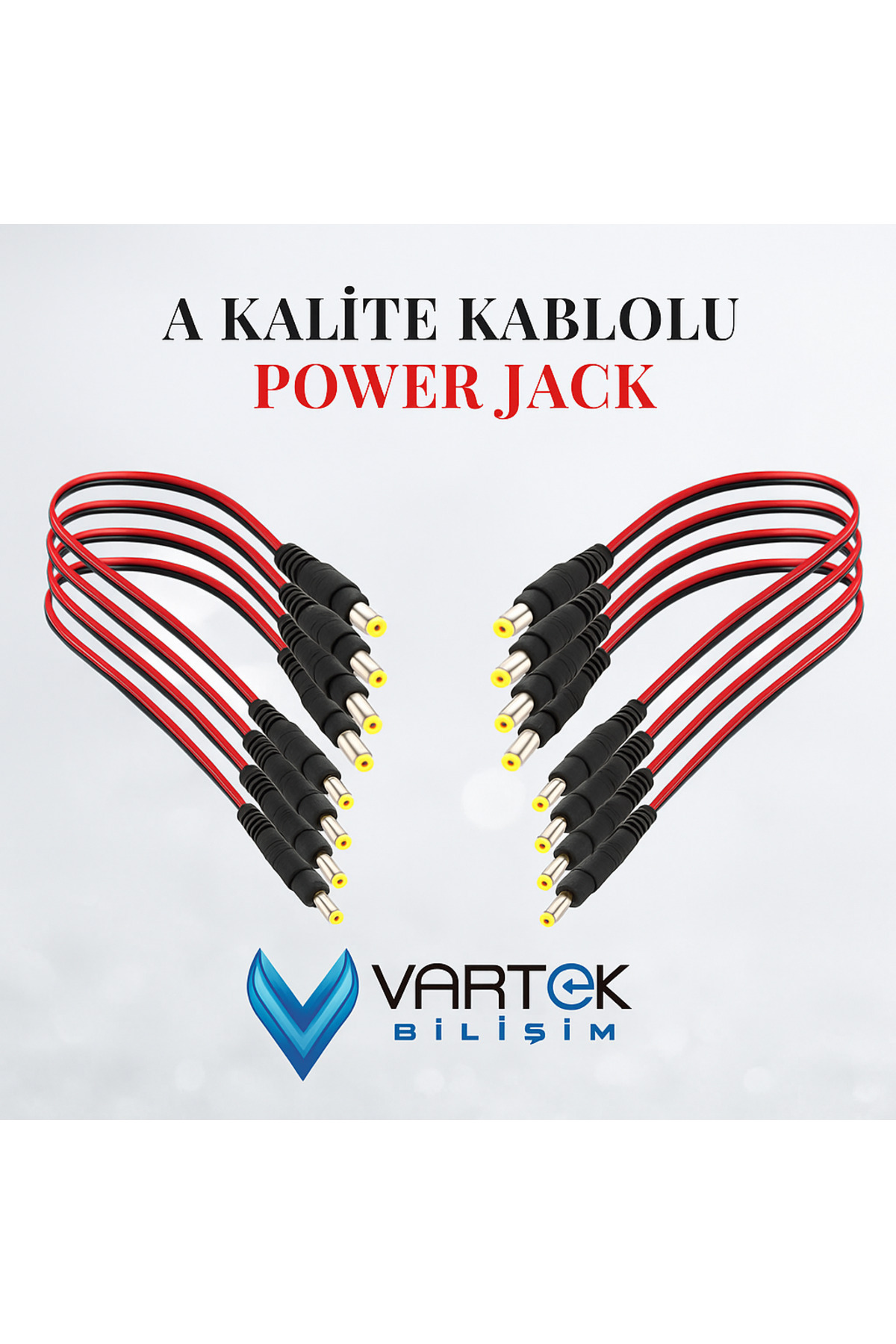 VARTEK BİLİŞİM 100 Adet DC Power Jak Konnektör Seti – CCTV Kamera Güç Bağlantı Ucu (Erkek)