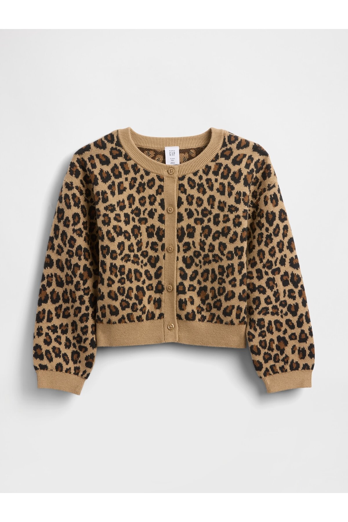 GAP Kız Bebek Kahverengi Leopar Desenli Hırka fotoğrafı 3 (önizleme)