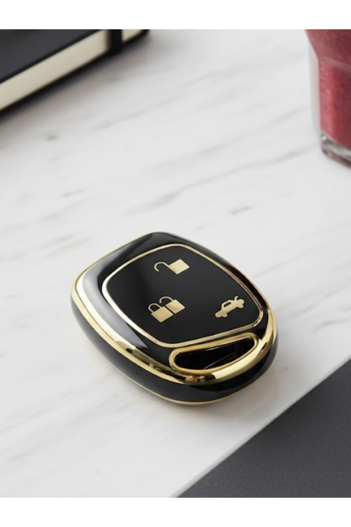 Lanitra Ford Fiesta Mondeo Focus Transit Fusion 3 Buton Nano Anahtar Kılıfı Siyah-Gold