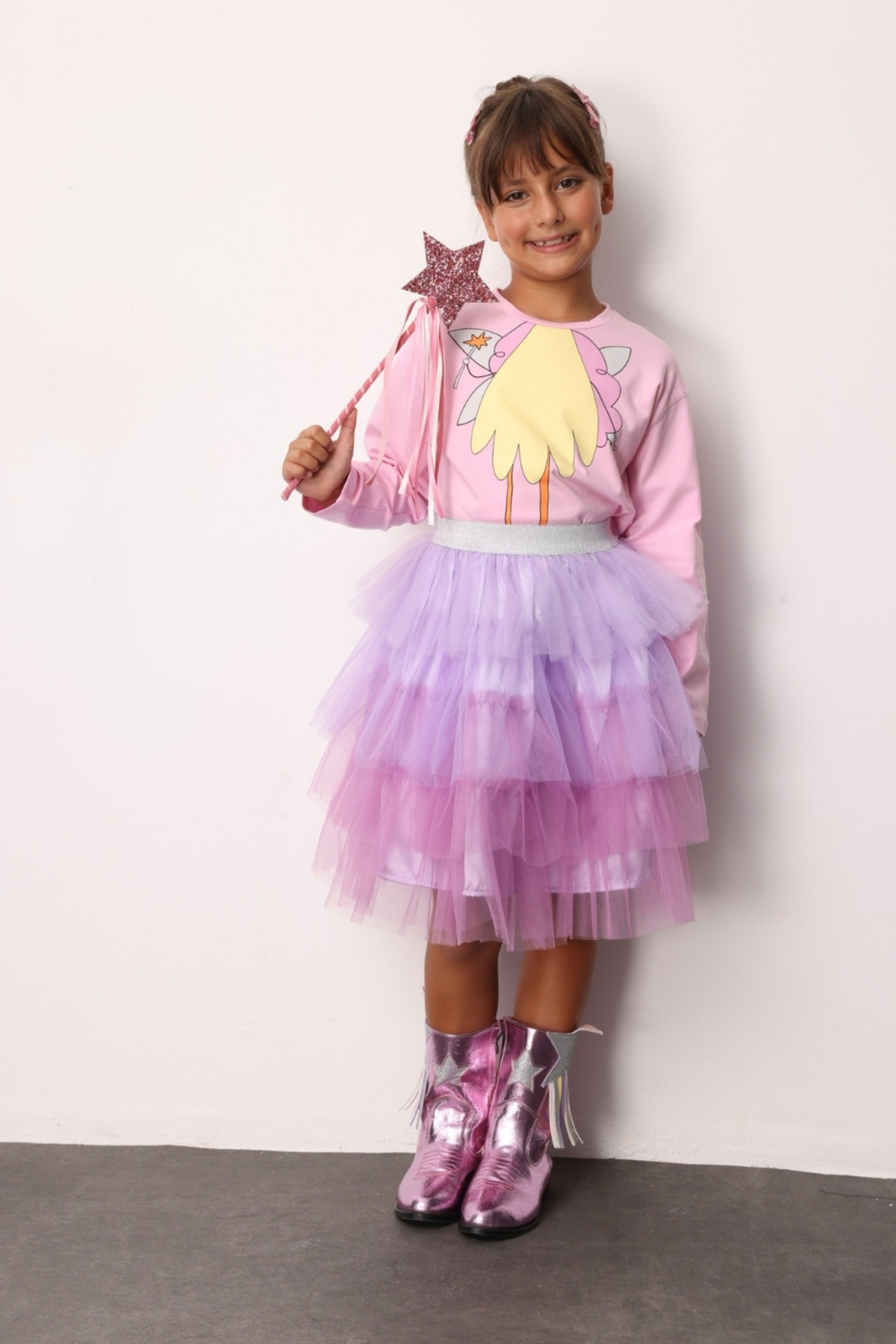 Le Mabelle  Lila Katlı Tüllü Kız Çocuk Etek - Almira - Görsel 2