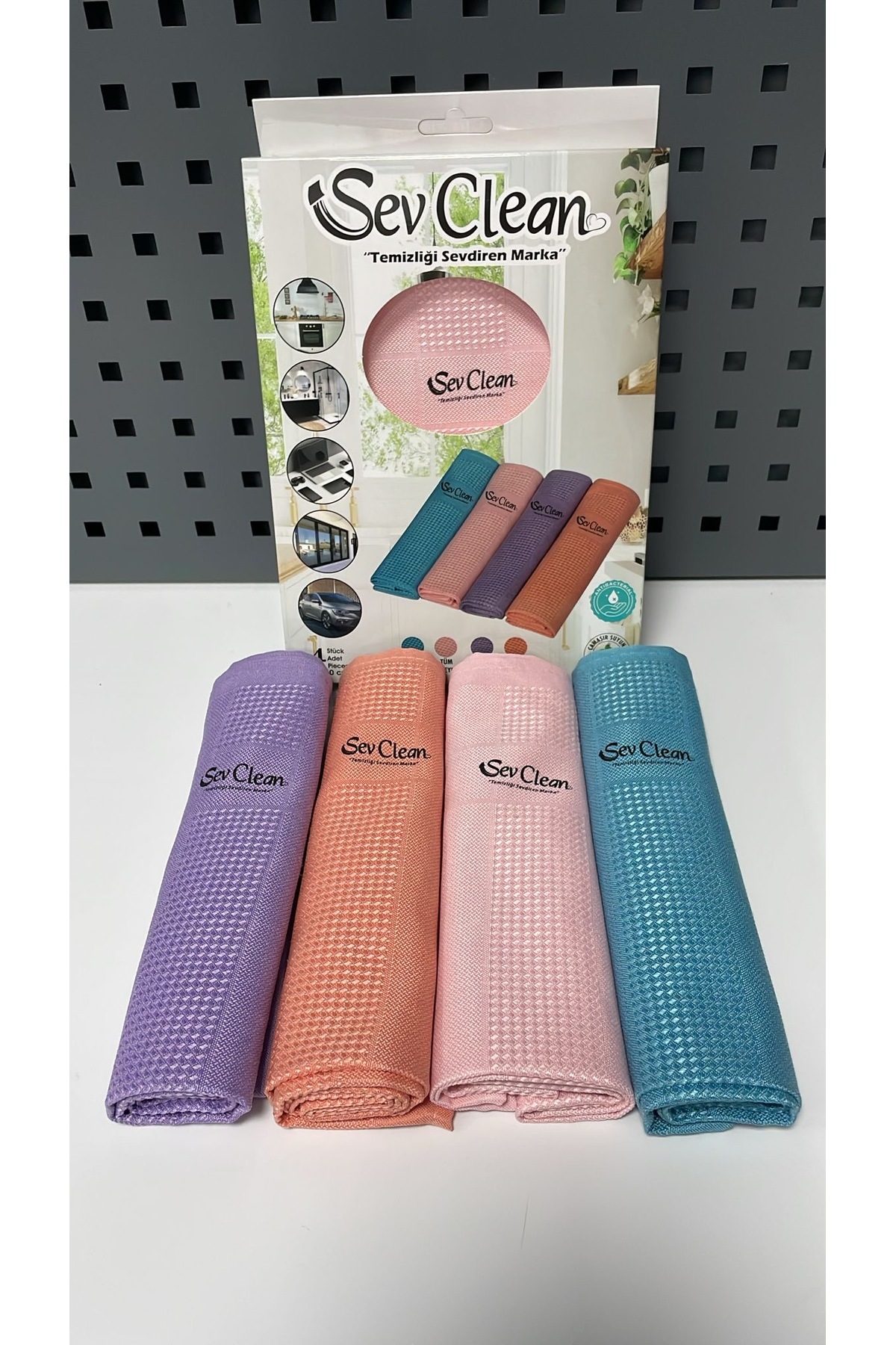 SevClean Mikrofiber Temizlik Bezi 40x60 cm 4'lü Set – Cam, Ayna