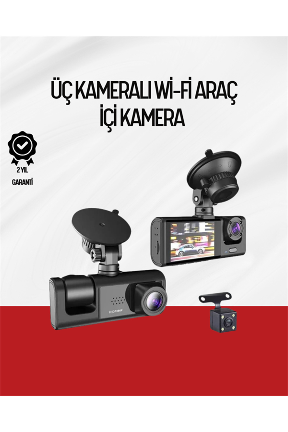 Eldenör 170° Geniş Açı Ön-Arka-İç Kamera Seti – Tam Kapsamlı Araç Güvenliği