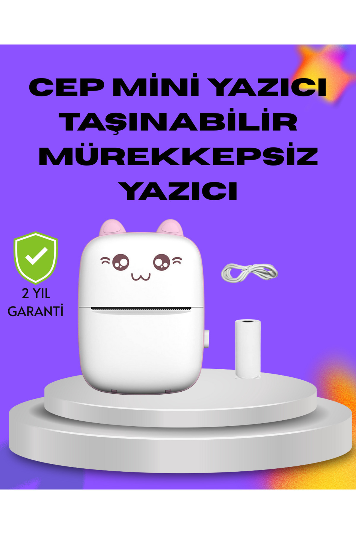 Marsilyan Kablosuz Mini Cep Yazıcısı Bluetooth Destekli 1200mAh Bataryalı