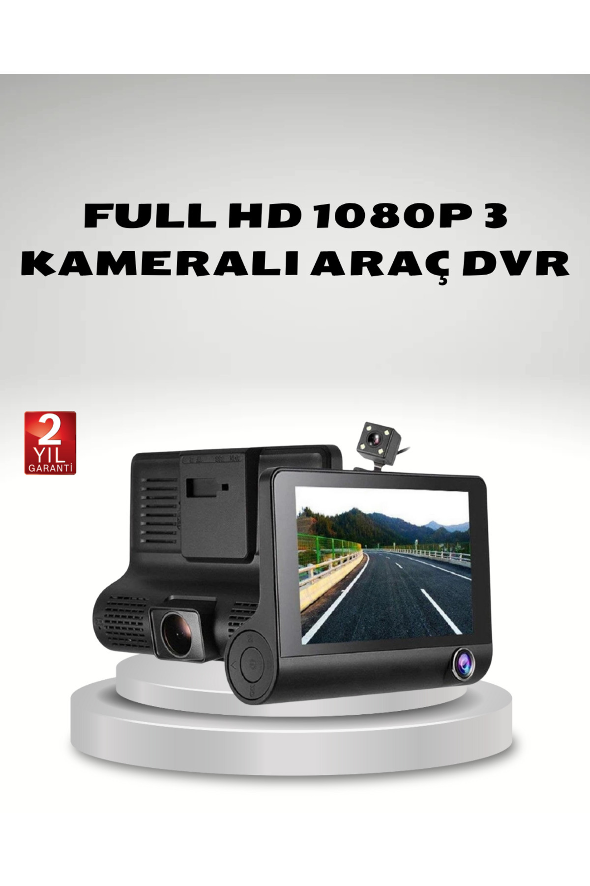 Eldenör Araç Kamerası 3’lü Full HD DVR 1080P Gece Görüşlü ve G-Sensörlü