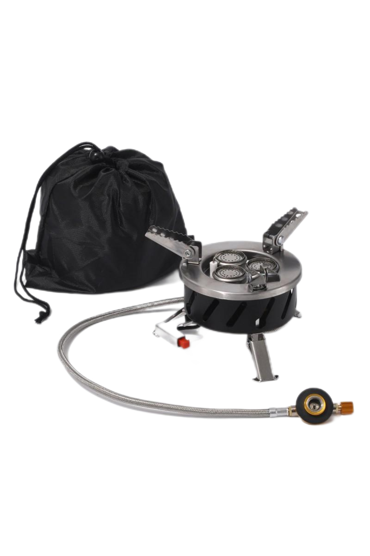 موقد غاز البوتان ثلاثي الشعلات صديق للبيئة من OEM بثلاثة رؤوس للتخييم والنزهات