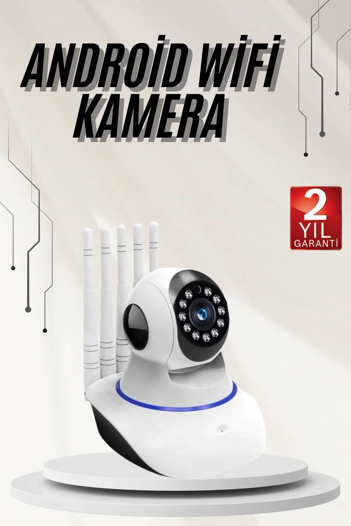 TeknomAVM Güvenlik Kamerası Antenli Gece Görüşlü Sensörlü Harekete Duyarlı