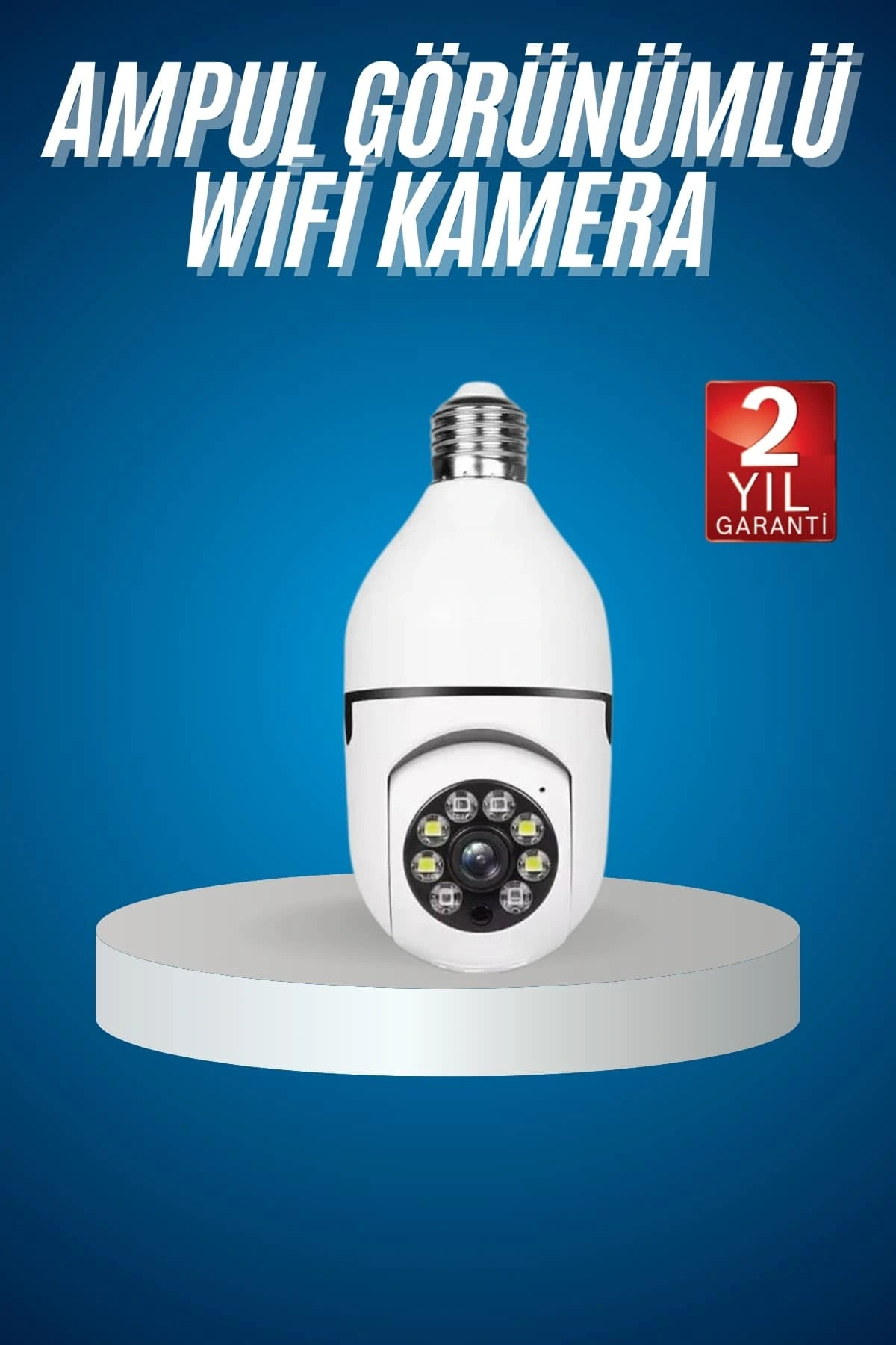 TeknomAVM Wifi Güvenlik Kamerası Çift kameralı Ampule Takılabilir Sensörlü