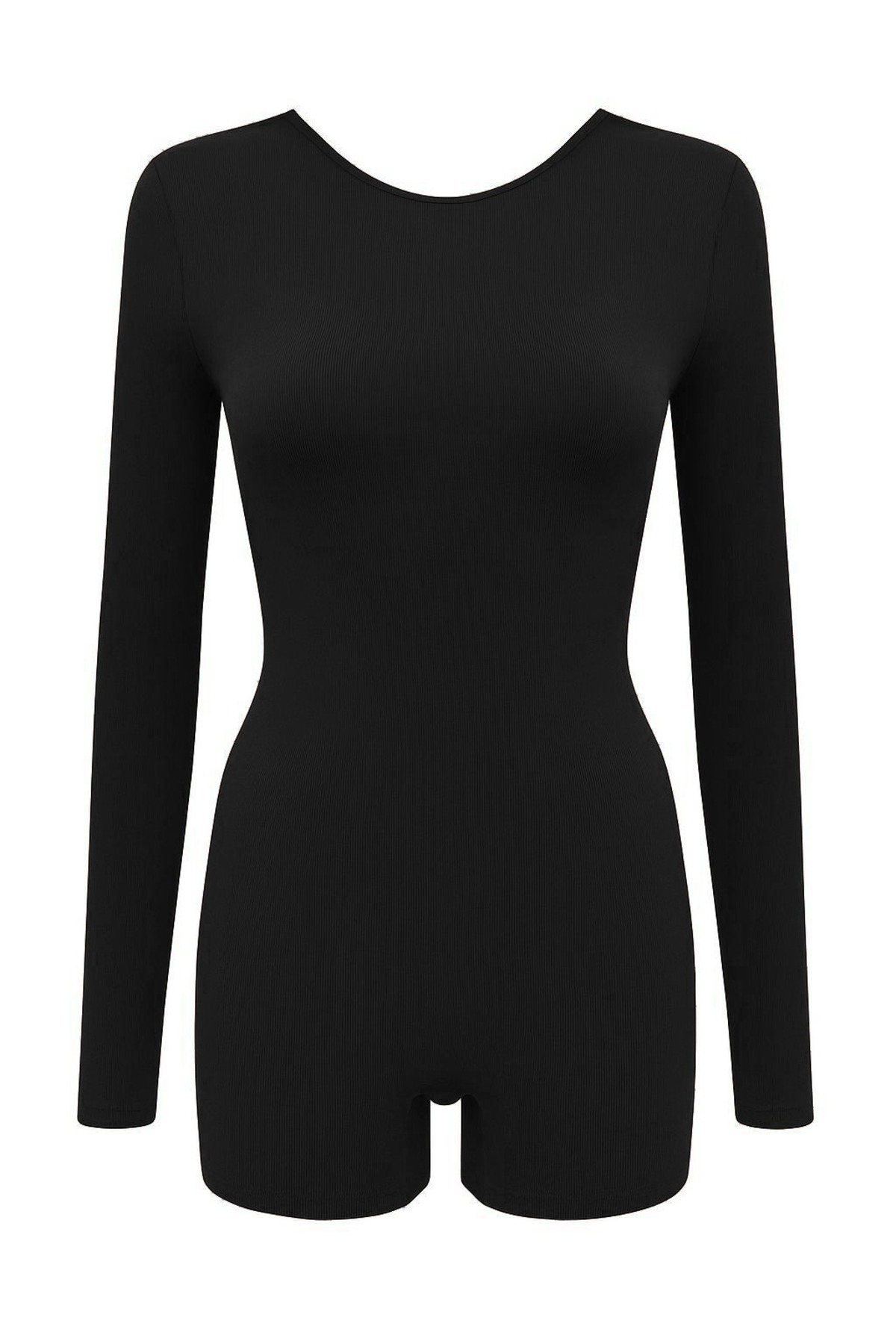 La Sarta Bellevie Uzun Kollu Şortlu Siyah Tulum