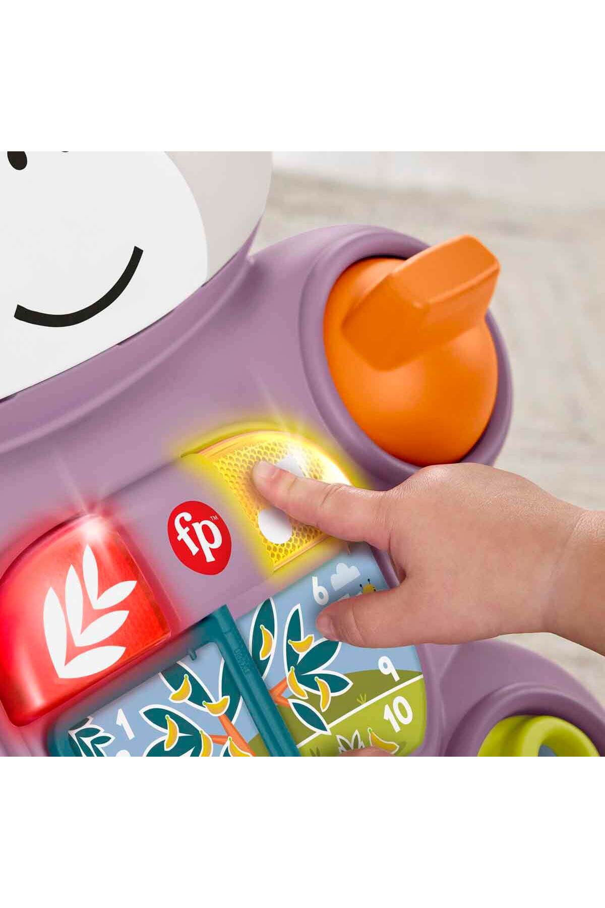Fisher Price Sesli ve Işıklı Benimle Öğren Mor Maymun Yürüteç JGW94 fotoğrafı 7 (önizleme)