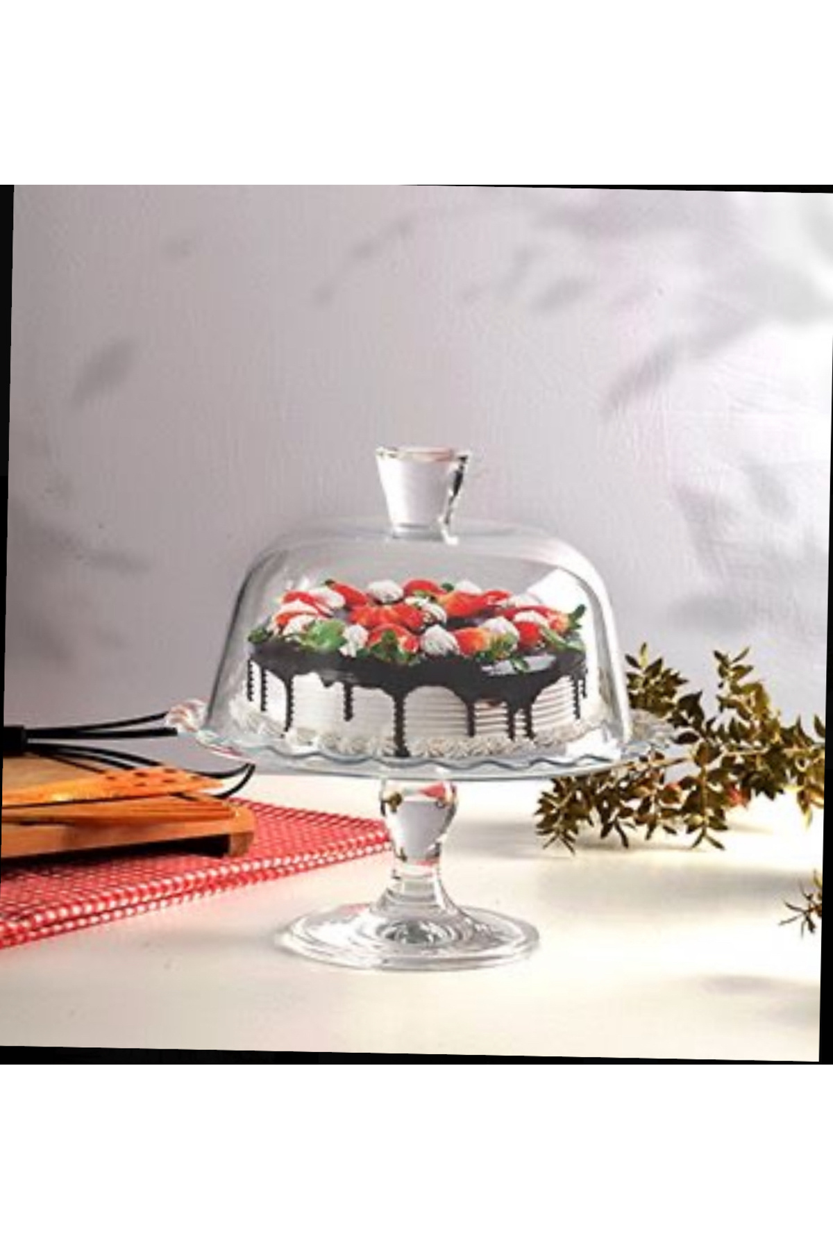 Fanus Paşabahçe kapaklı kek fanusu