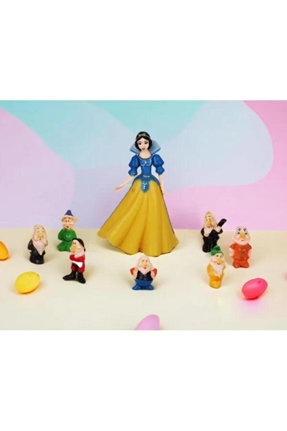 SR Pamuk Prenses & Yedi Cüceler Figür Oyuncak Seti Doktor Huysuz Uykucu Mutlu Minnoş Cekingen Cilveli
