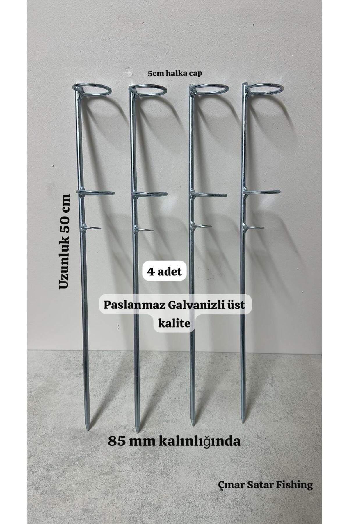 ÇINAR SATAR Olta Ayağı , Olta Tutucu , Olta sabitleme demiri 4 ADET Galvanizli Paslanmazdır