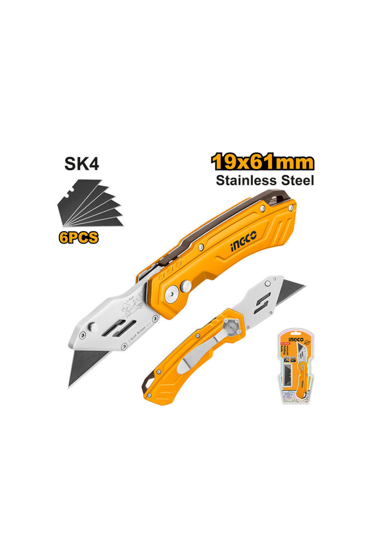 Ingco Folding knife (stainless steel) (HUK6288) MAKET BIÇAĞI