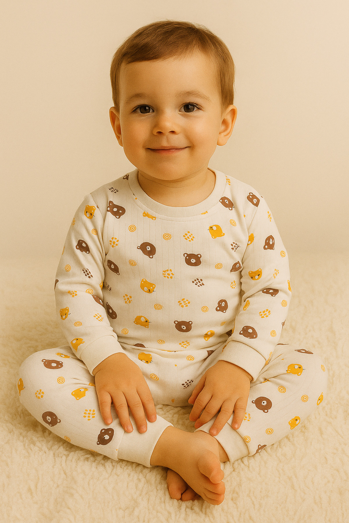 aden kids %100 Pamuk Unisex Çocuk Alt Üst Pijama Takımı | Uzun Kollu, Yumuşak ve Nefes Alan fotoğrafı 2 (önizleme)