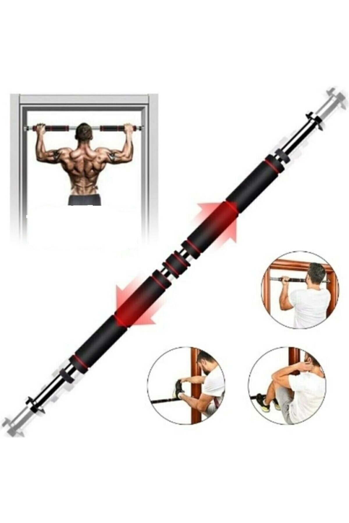 HEPİTOP Barfiks Demiri Kapı Barı Koridor 60-100cm Koridor Barfiksi Barfix Spor Aleti Demiri Barfiks Çubuğu