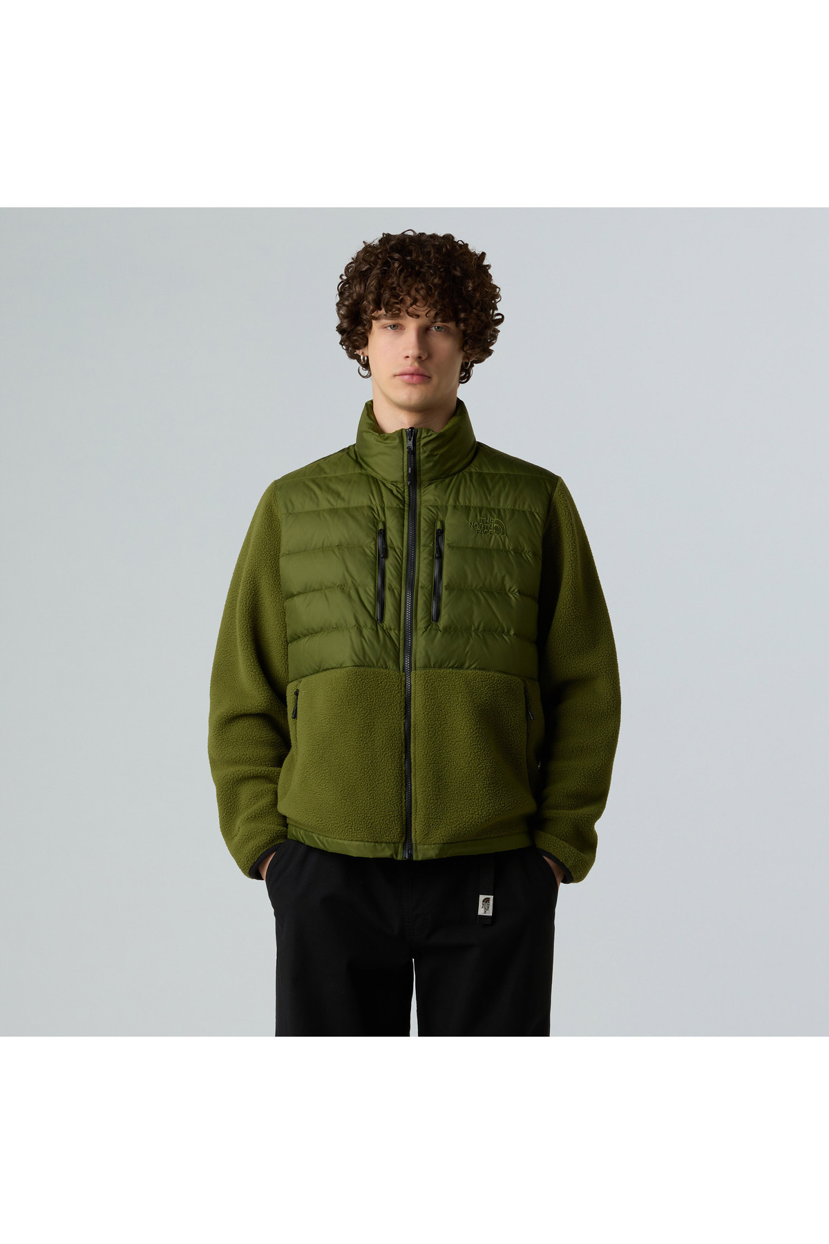 نورث فیس کاپشن سبز مردانه هیبریدی تک رنگ RMST Denali