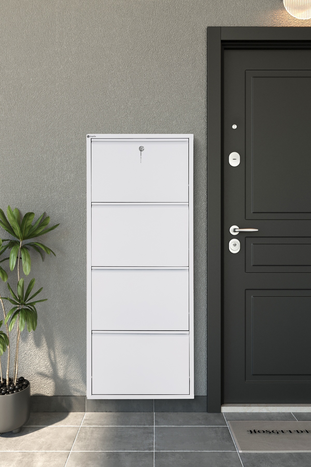 Arpelia Metal Ayakkabılık 4’lü Kilitli