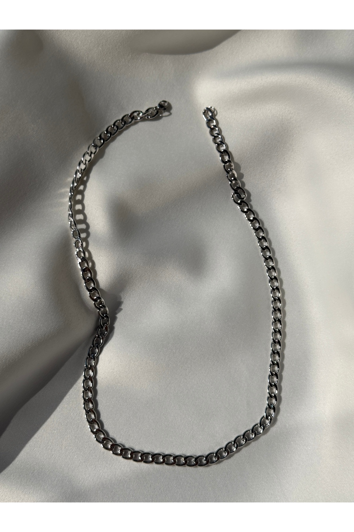 Erkek Çelik Kolye Silver 60cm