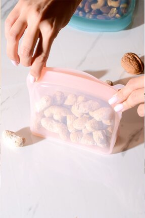 Le murano Sheer Hava Sızdırmaz Kilitli Silikon Saklama Torbası 300 ml | Pembe