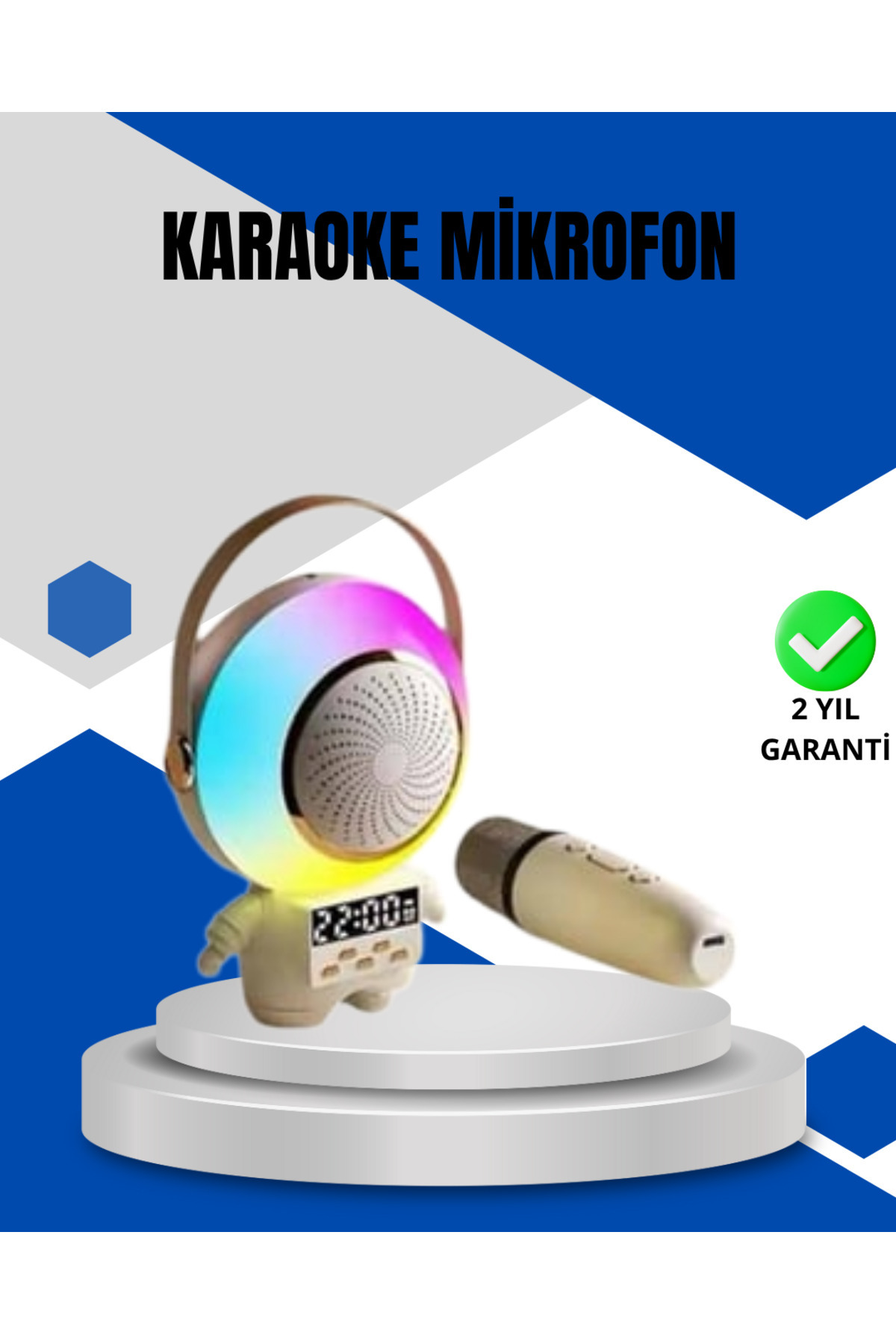 ZERO LAND MTXDPN Kablosuz Mikrofonlu Astronot Tasarım Bluetooth (171254) Speaker Karaoke