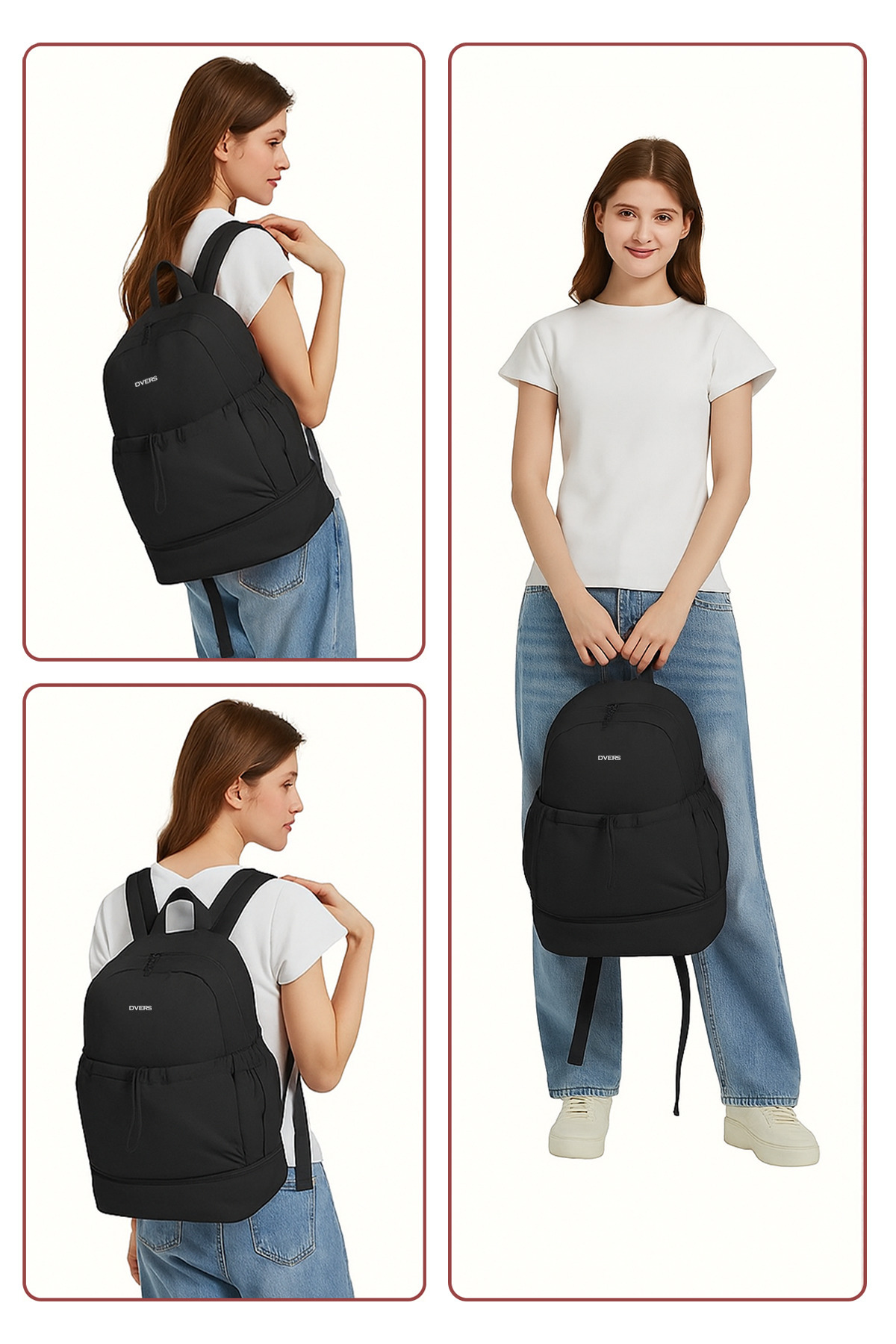 D'VERS  Unisex Hafif ve Konforlu Spor Günlük Sırt Çantası –Ayakkabı Bölmeli, Suya Dayanıklı, Geniş İç Hacim - Görsel 7