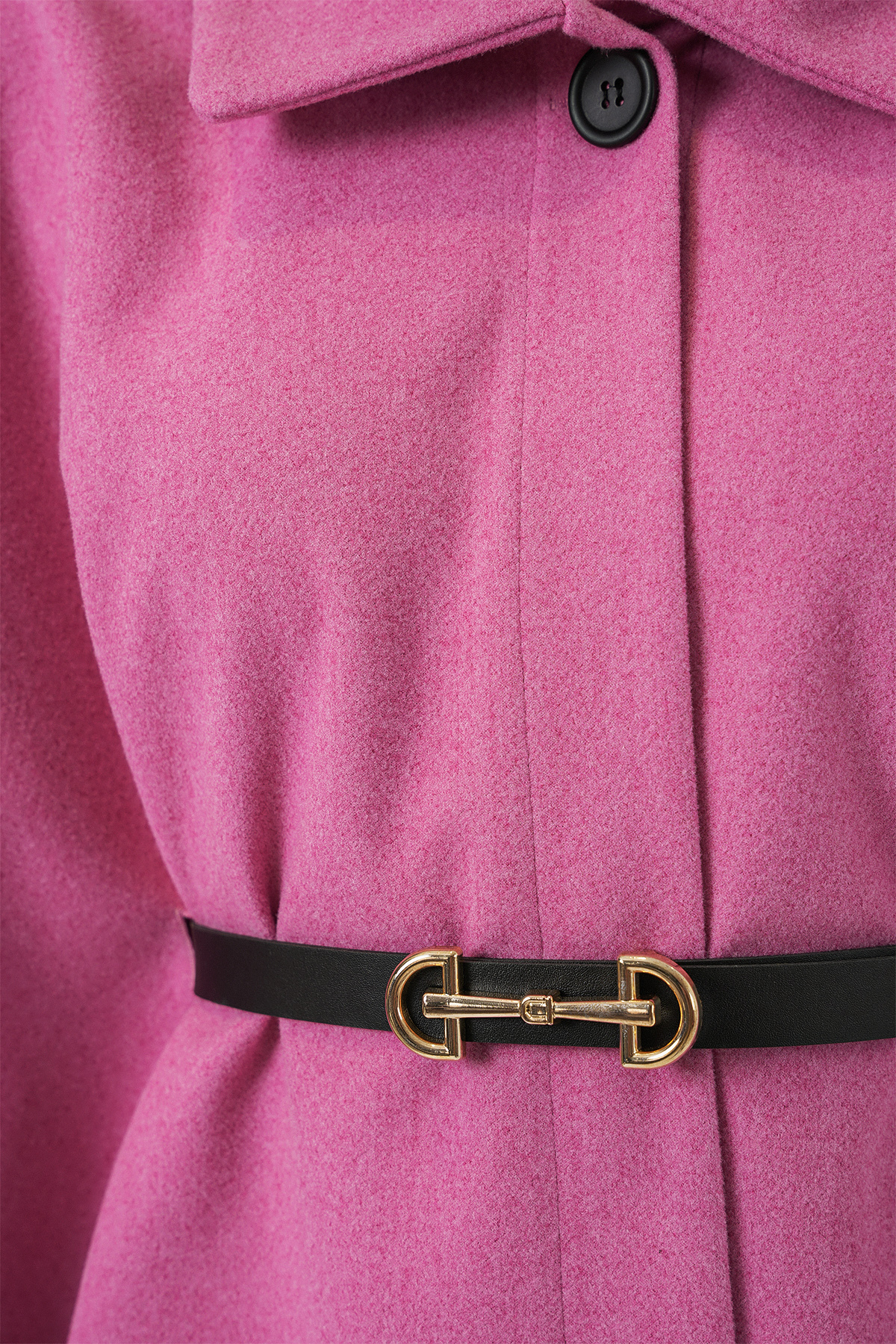 Bigdart Kadın Kemerli Kaşe Panço 9170 - Pembe görsel 4