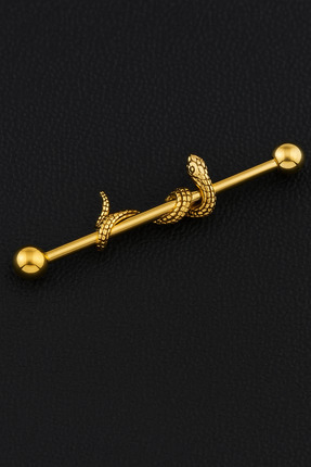 ömay takı 316l Cerrahi Çelik Yılan Altın Köprü Piercing