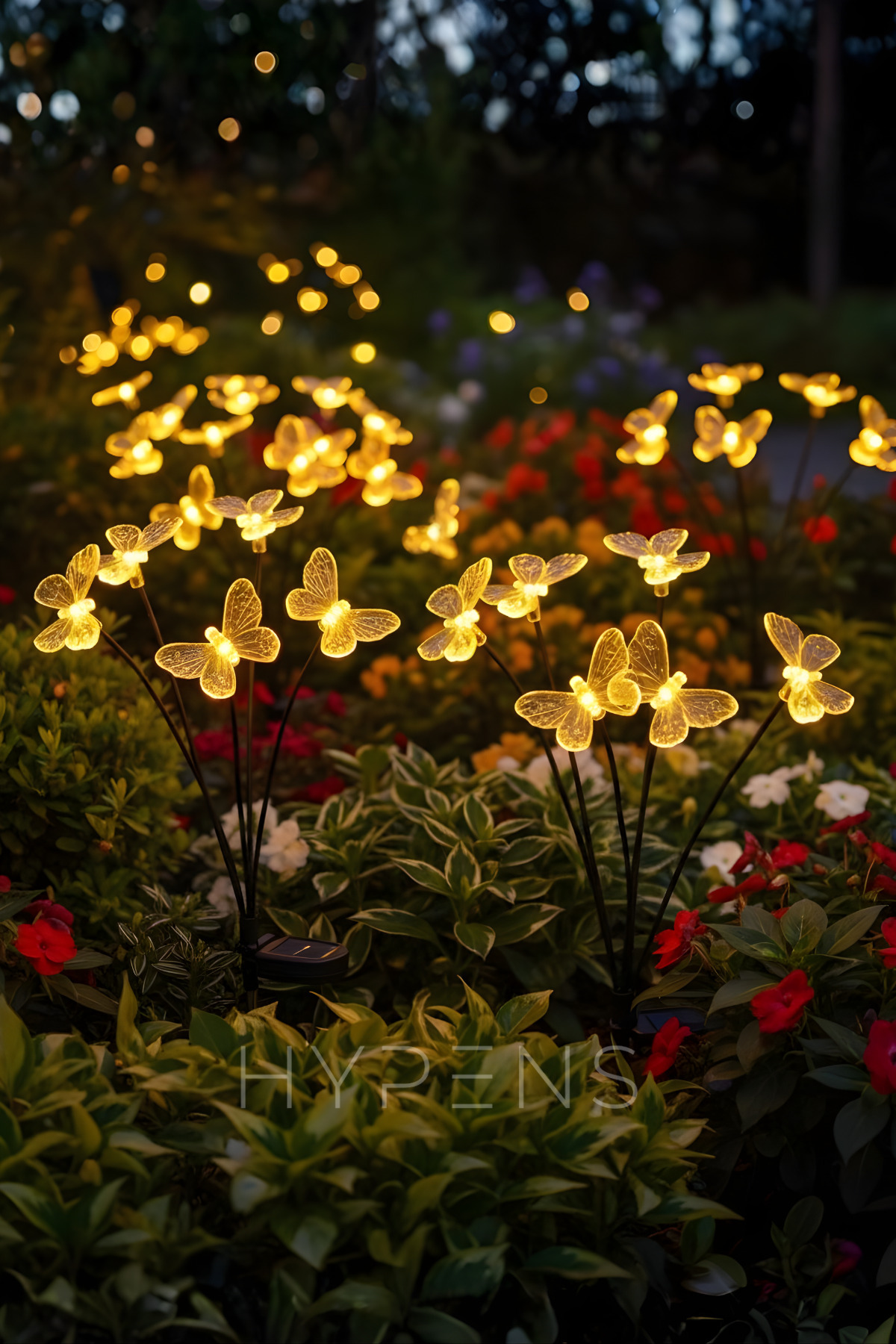 HYPENS 6 Led'li KELEBEK Güneş Enerjili Bahçe Aydınlatması Lamba Solar Işık Ateş Böceği Peyzaj Çiçeği
