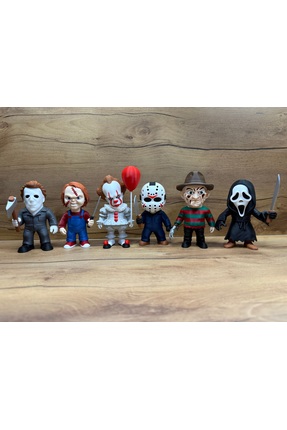 You Toys Halloween Dev 6lı Set - Chucky+ Michael Myers+ Freddy+Pennywise+Jaso...