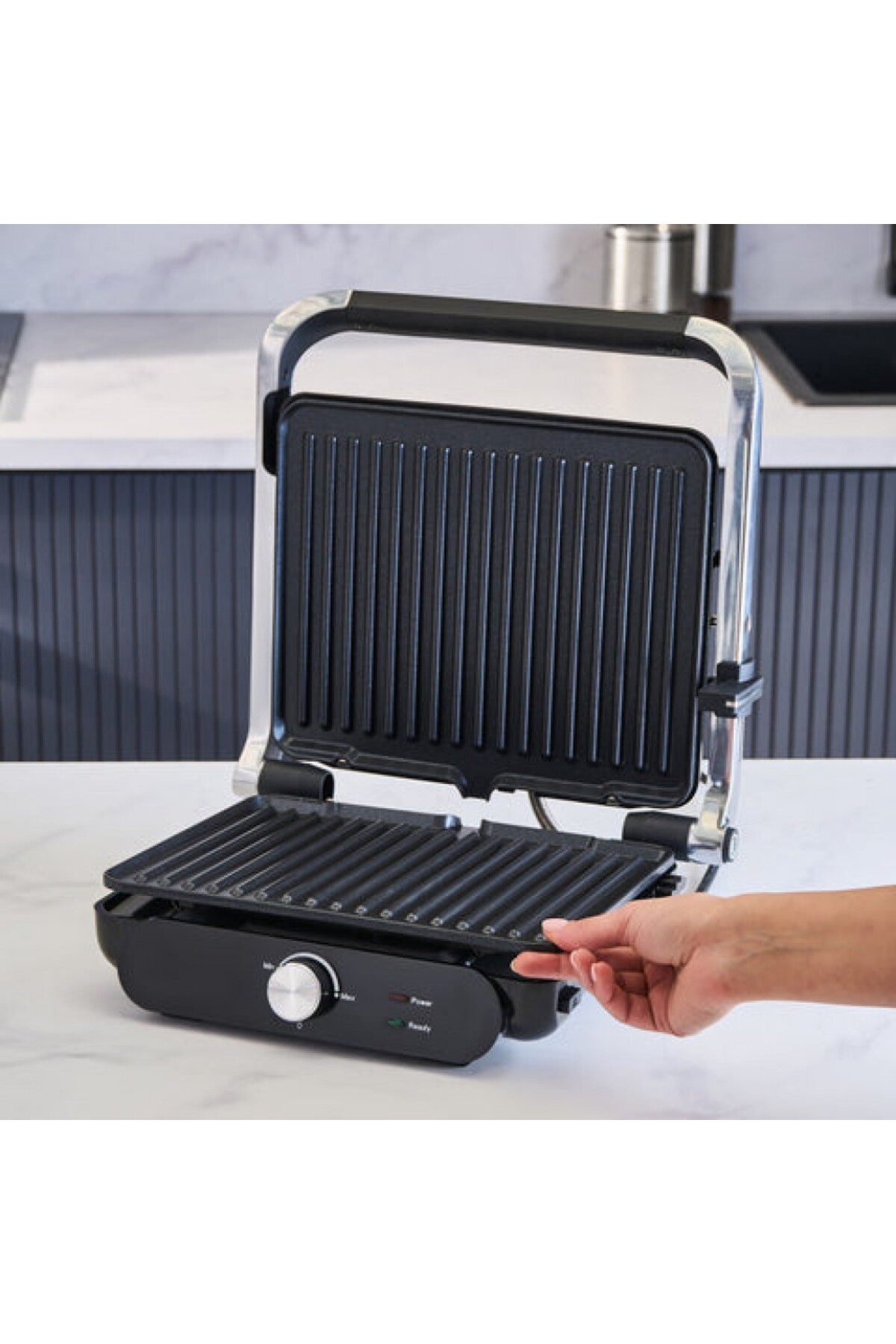 Grilliant 1366H Toaster und Grill mit herausnehmbarer Gusseisenplatte und Edelstahlgehäuse