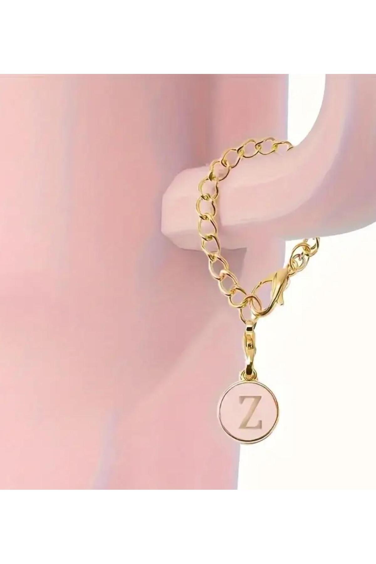 alisa Z Harfi Termos Uyumlu Pembe Charm Aksesuar Sallantılı Süs