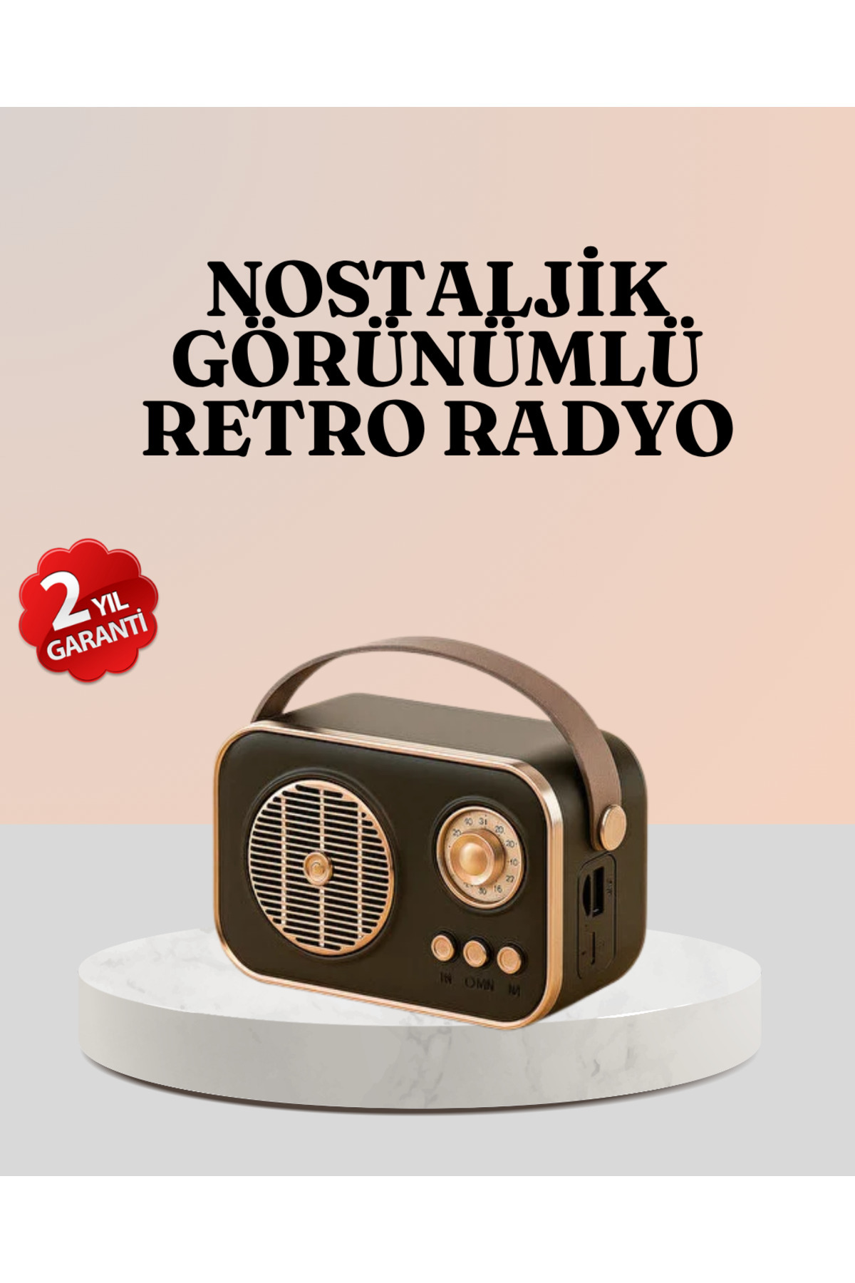 bi seyyar Bluetooth’lu Retro Radyo – FM Destekli Nostaljik Hoparlör