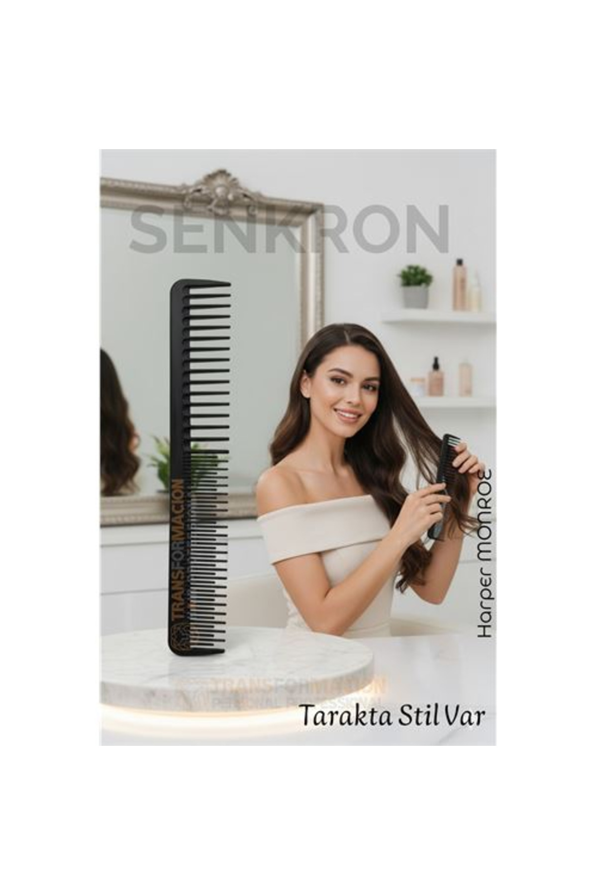 mudikonsept Karbon Plastik Saç Kesim Tarağı - 17.2 cm Kuaför ve Kişisel Kullanıma Uygun