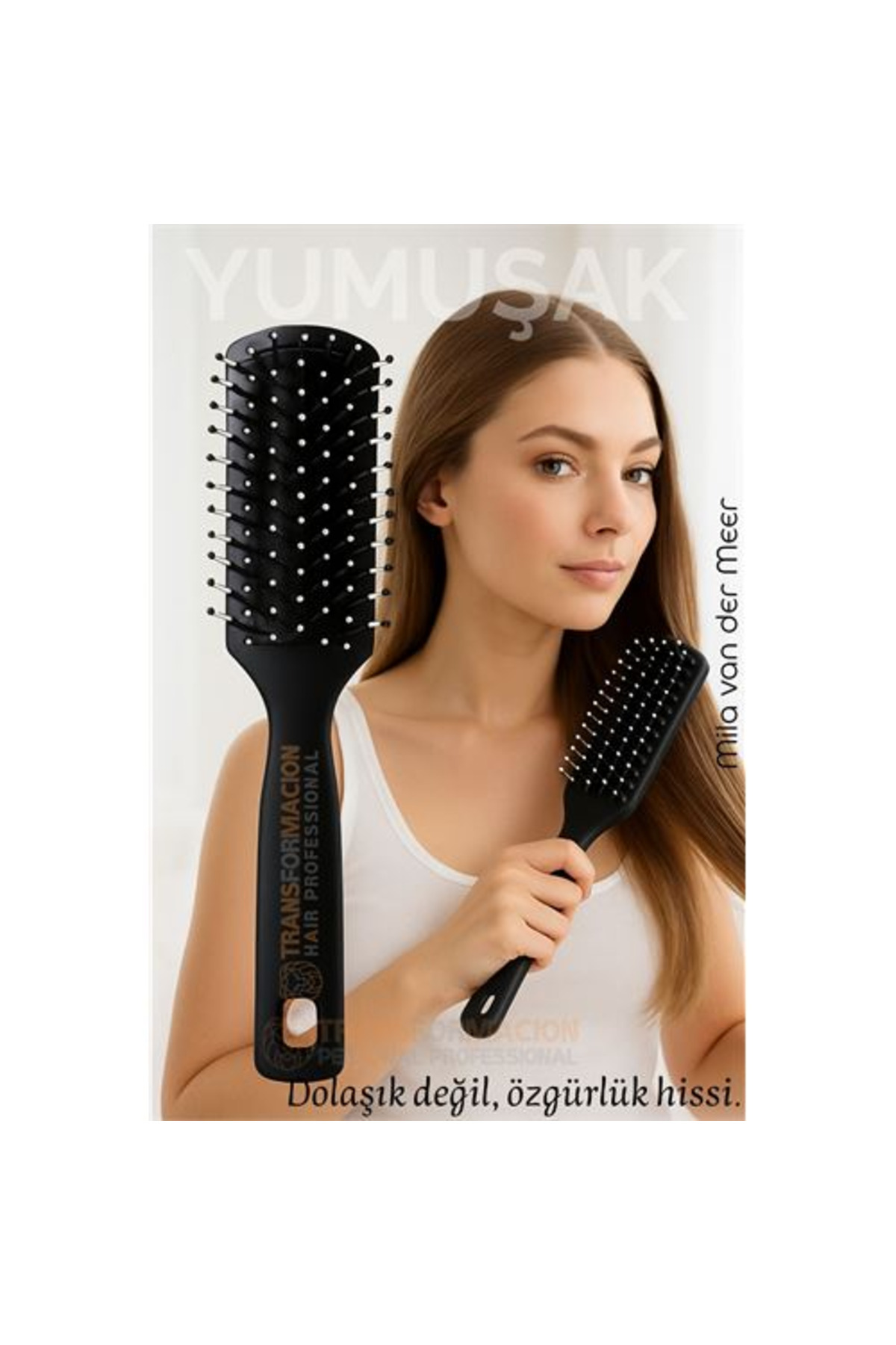 mudikonsept 40 Ayak Nano Dolaşık Saç Açıcı Tarak Karbon Plastik Gövde Havalandırmalı Tasarım