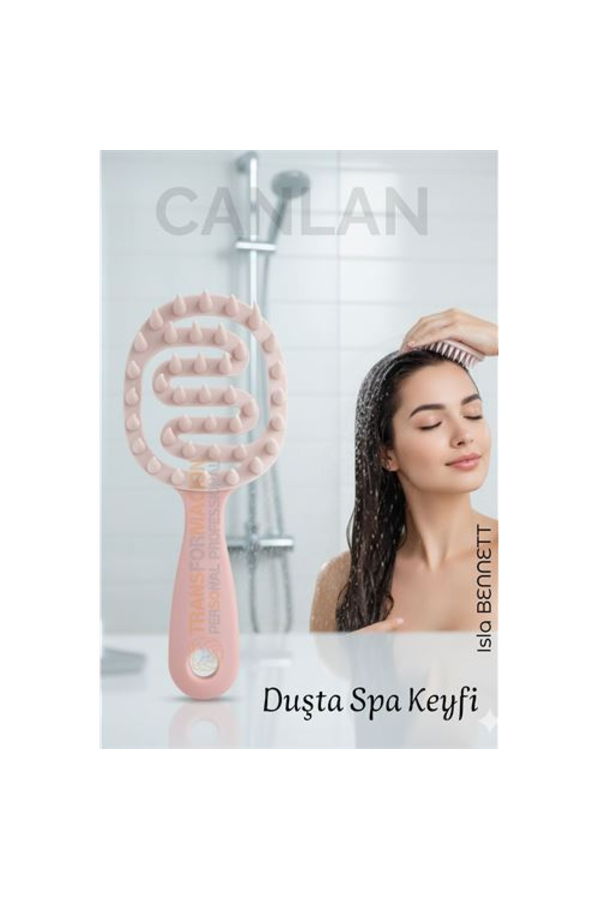 mudikonsept Silikon Saç Masaj Tarağı - Saç Yıkama Tarağı Duşta Rahatlatıcı Yıkama ve Derin Temizlik Etkisi