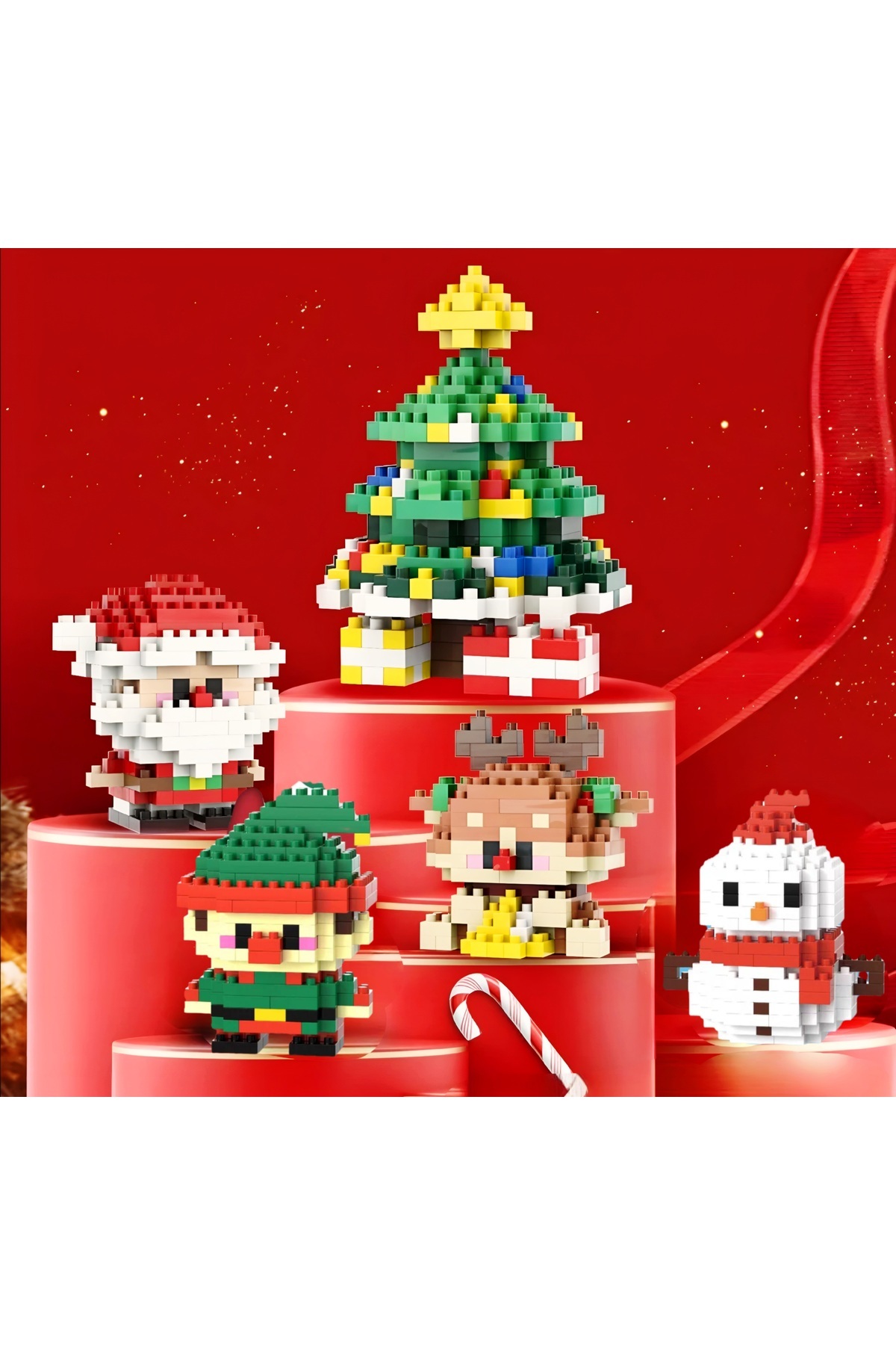 مجموعه ویژه سال نو برِیکس: پازل و اسباب‌بازی ساختنی دو تکه درخت کاج و آدم‌برفی