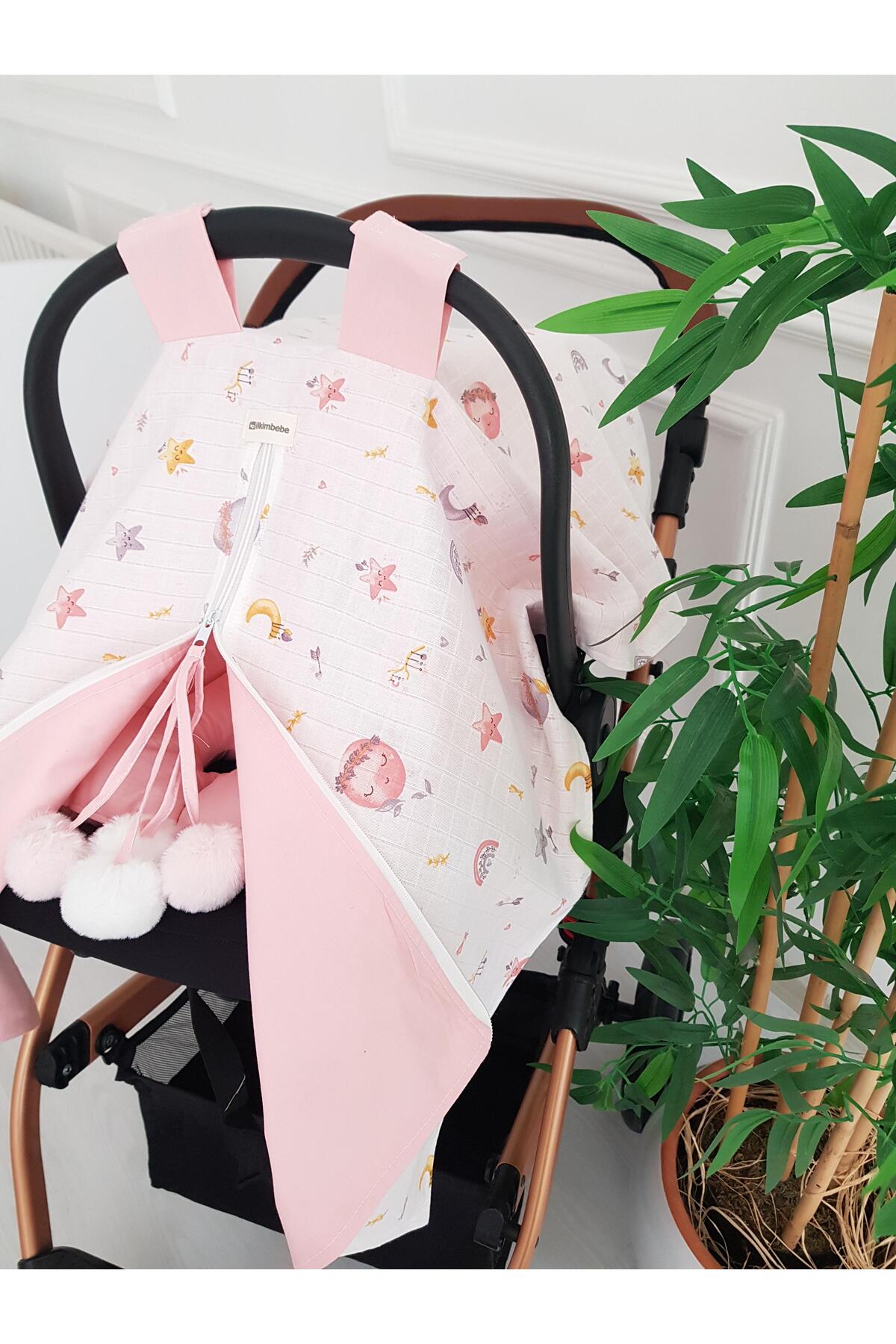 ib ilkimbebe Dolanay Büyük Ponponlu Puset Örtürü ve Minderi fotoğrafı 6 (önizleme)