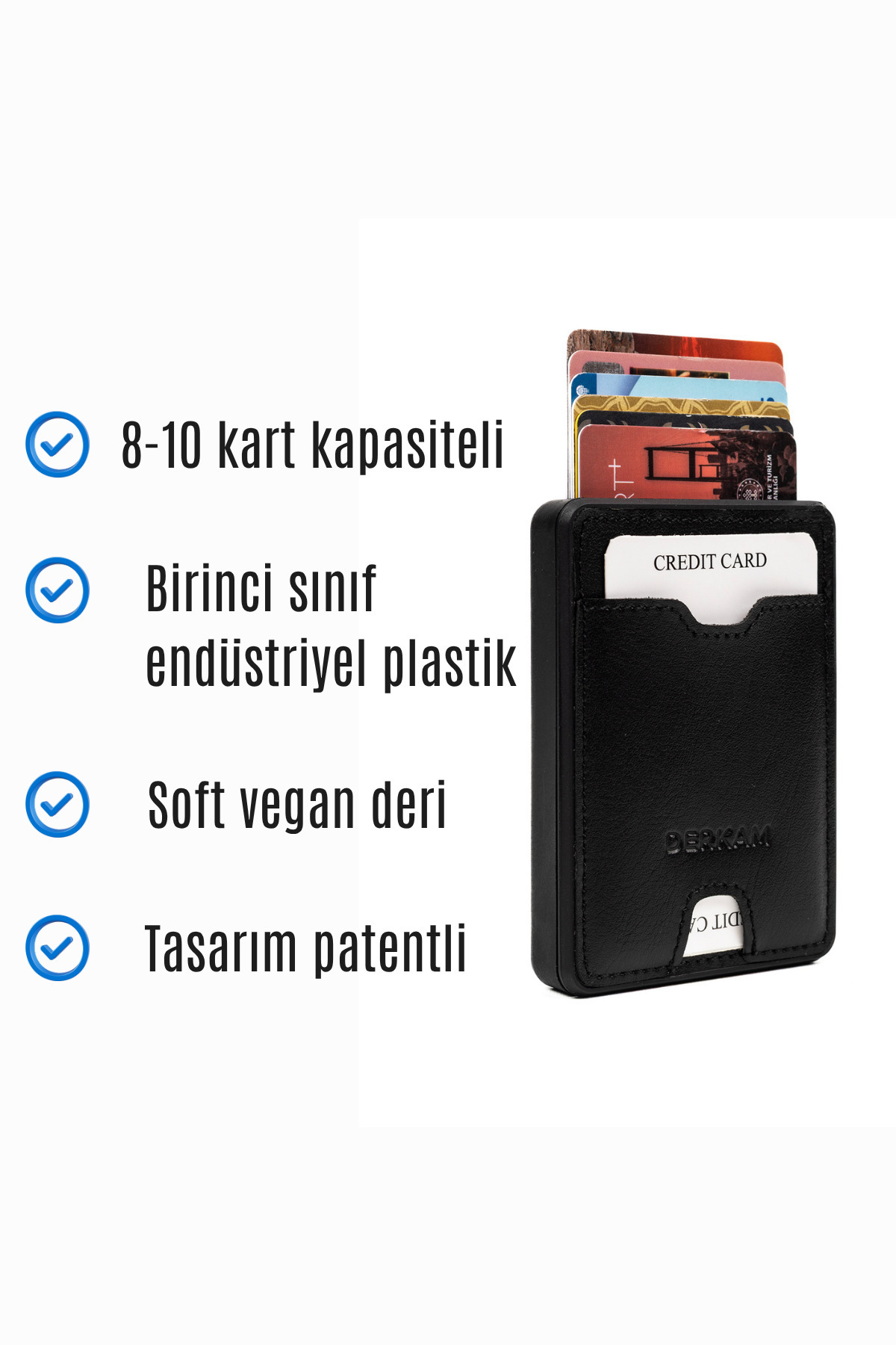 Derkam  D-MEC Mekanizmalı Cüzdan & Kartlık - Erkek Cüzdan Kartlık - Minimalist Cüzdan Kartlık - Black - Görsel 7