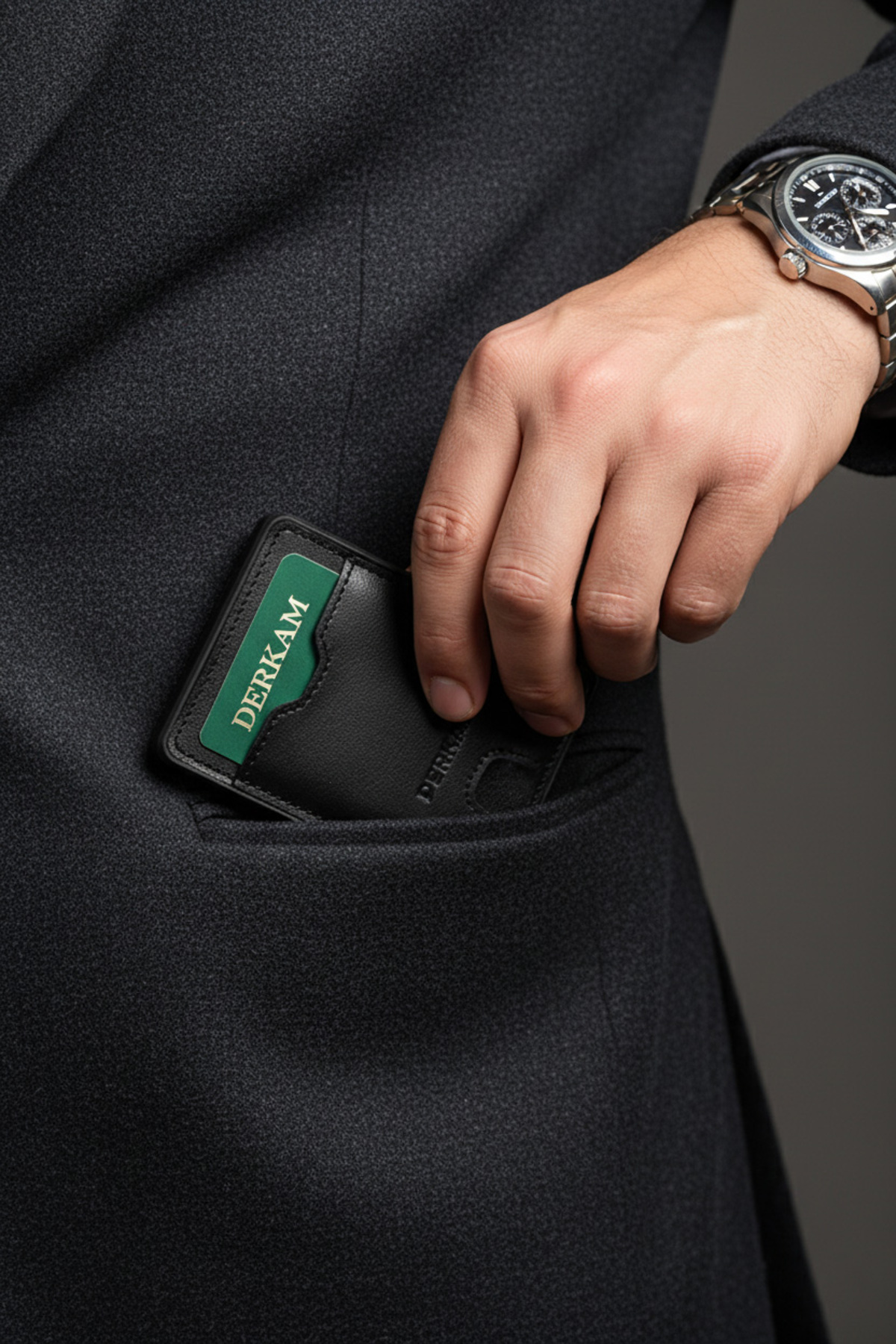 Derkam  D-MEC Mekanizmalı Cüzdan & Kartlık - Erkek Cüzdan Kartlık - Minimalist Cüzdan Kartlık - Black - Görsel 8