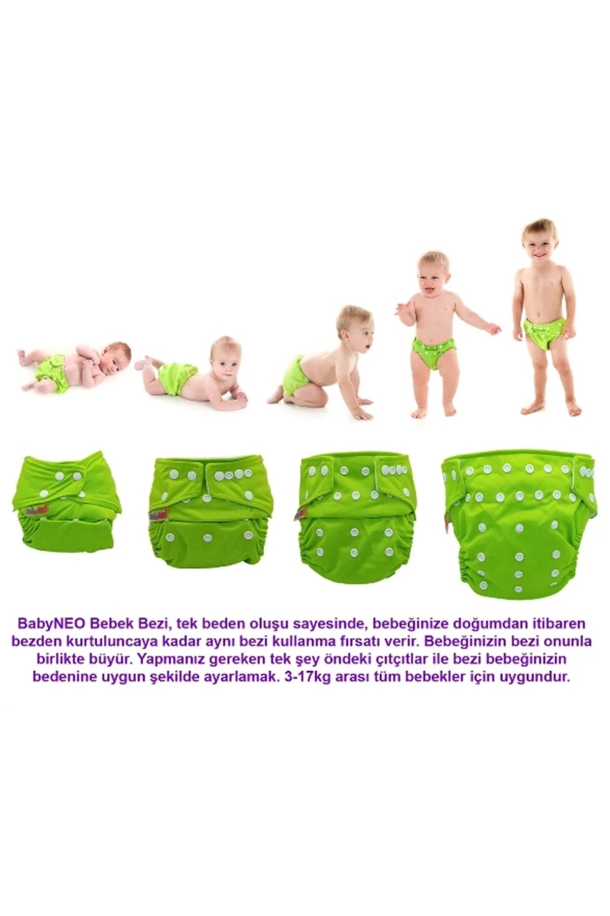 BabyNEO Yenidoğan Yıkanabilir Bebek Bezi Sızdırmaz Dış Bez Cover – Sarı fotoğrafı 2 (önizleme)