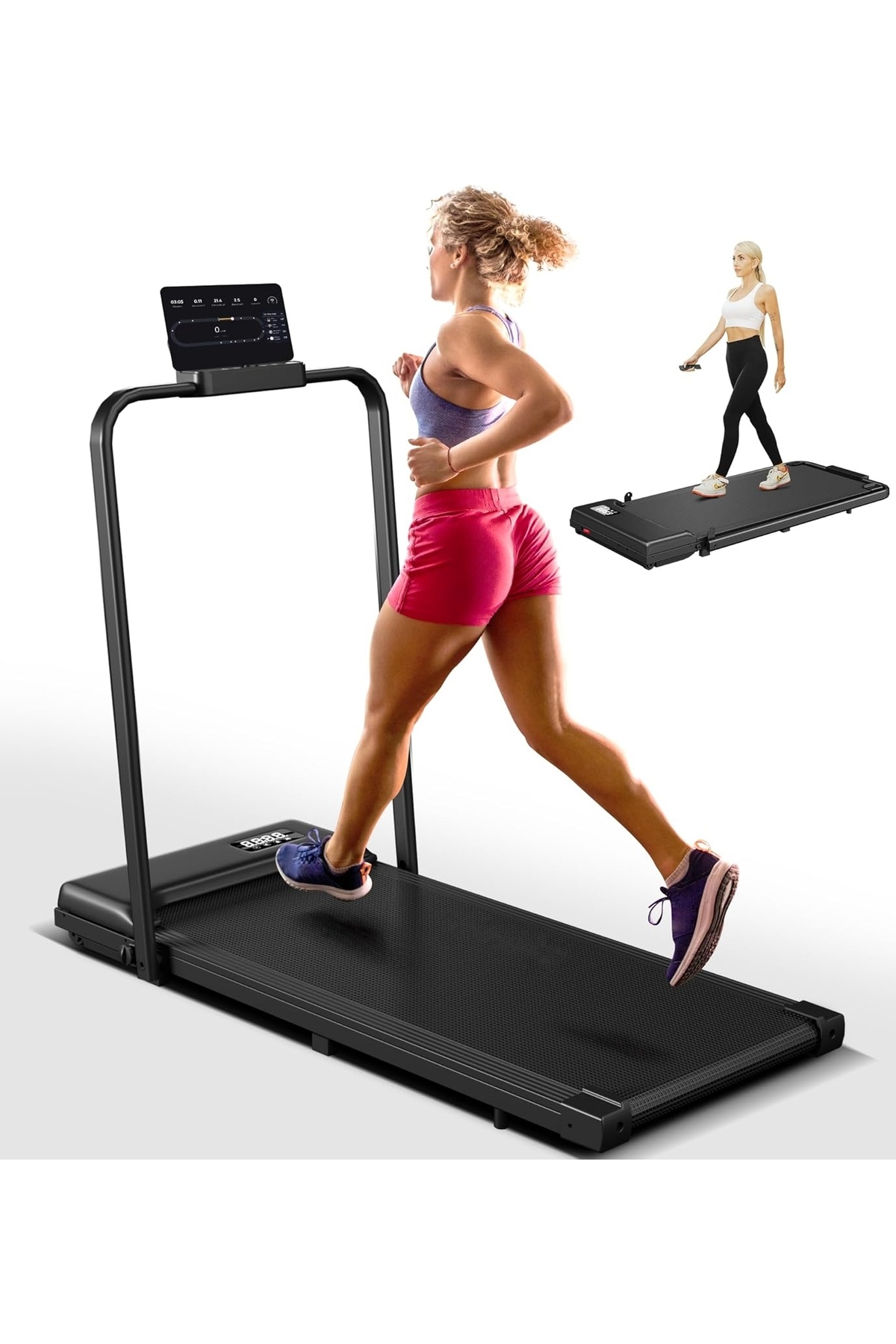 Yiay جهاز المشي 3.0 حصان، أجهزة المشي تحت المكتب، 2 في 1 قابلة للطي للمنزل، م...