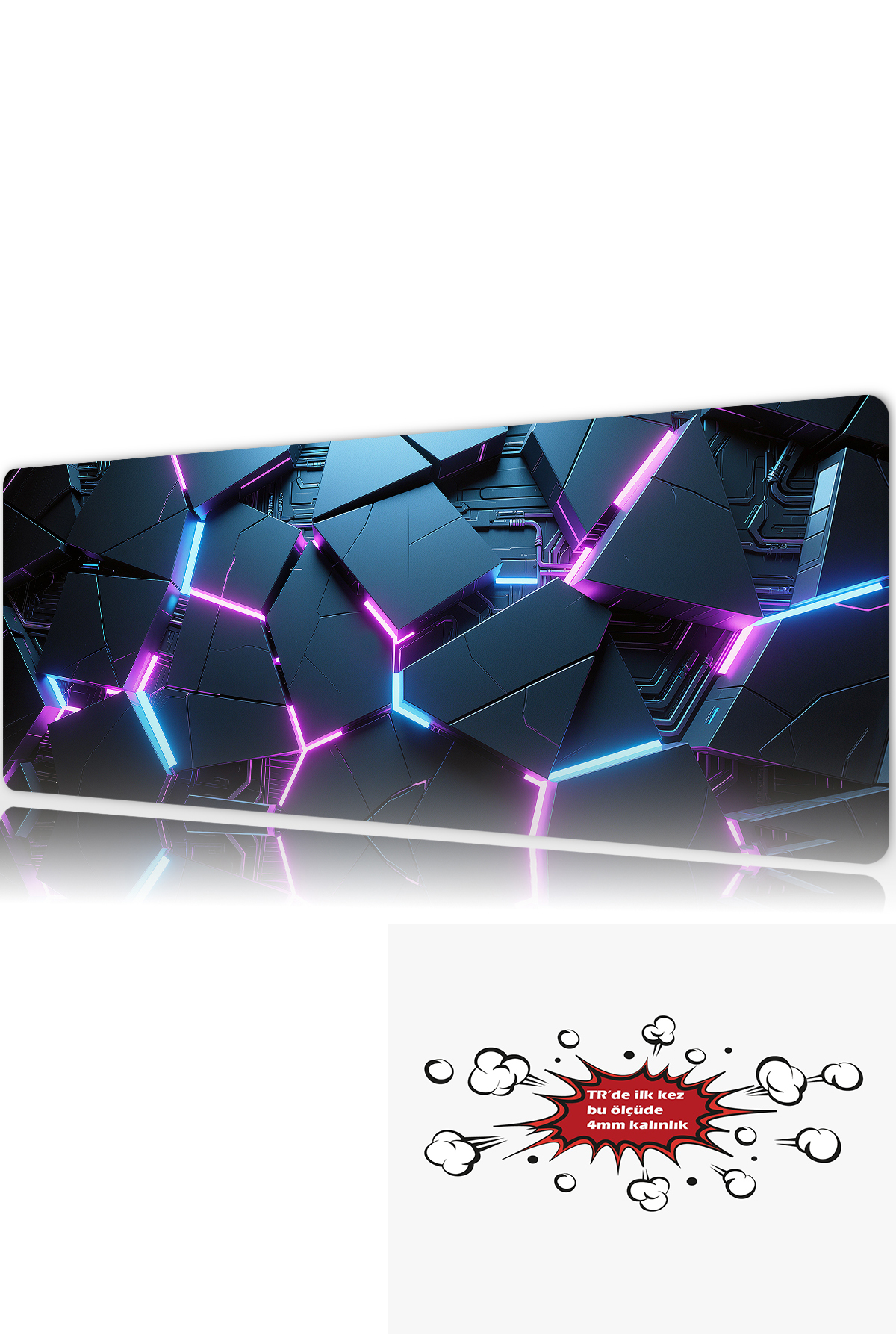 Neon Grid 90x40 4MM Thickness Premium Gaming player mousepad, Anti Slip XXL mouse pad