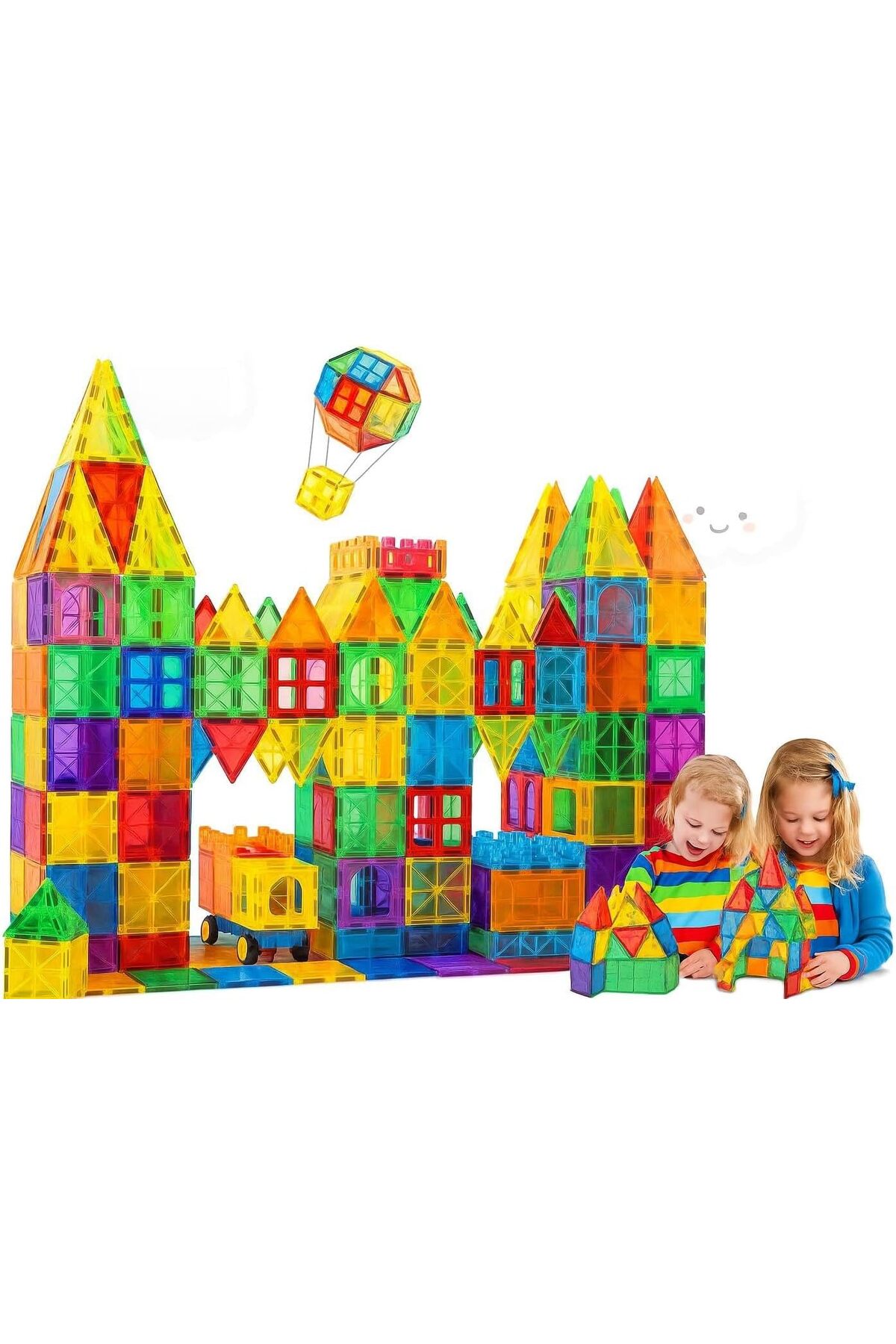 مجموعه ۱۳۰ تکه کاشی‌های مغناطیسی ساختنی (اسباب‌بازی STEM)